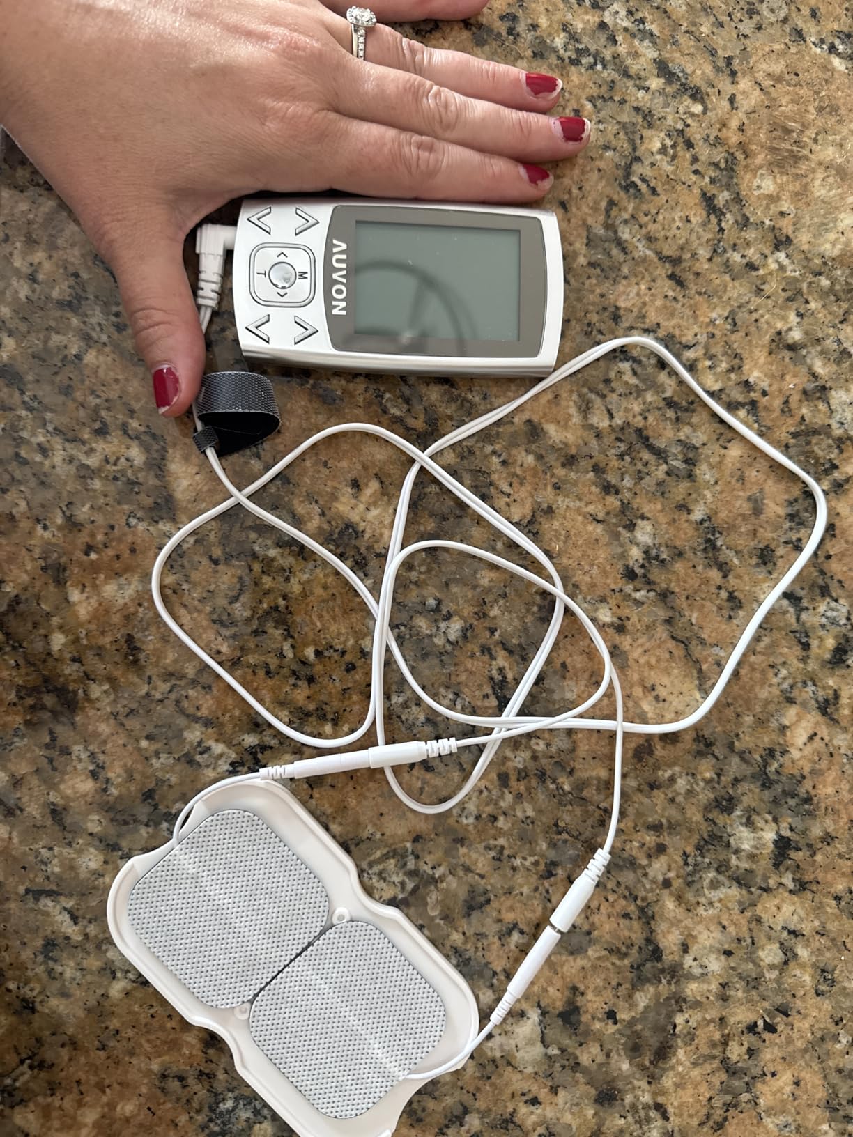 AUVON Dual Channel TENS Unit 24 Modes Muscle Stimulator for Pain Relief, Rechargeable TENS Machine Massager with 12 Pads customer photo 2