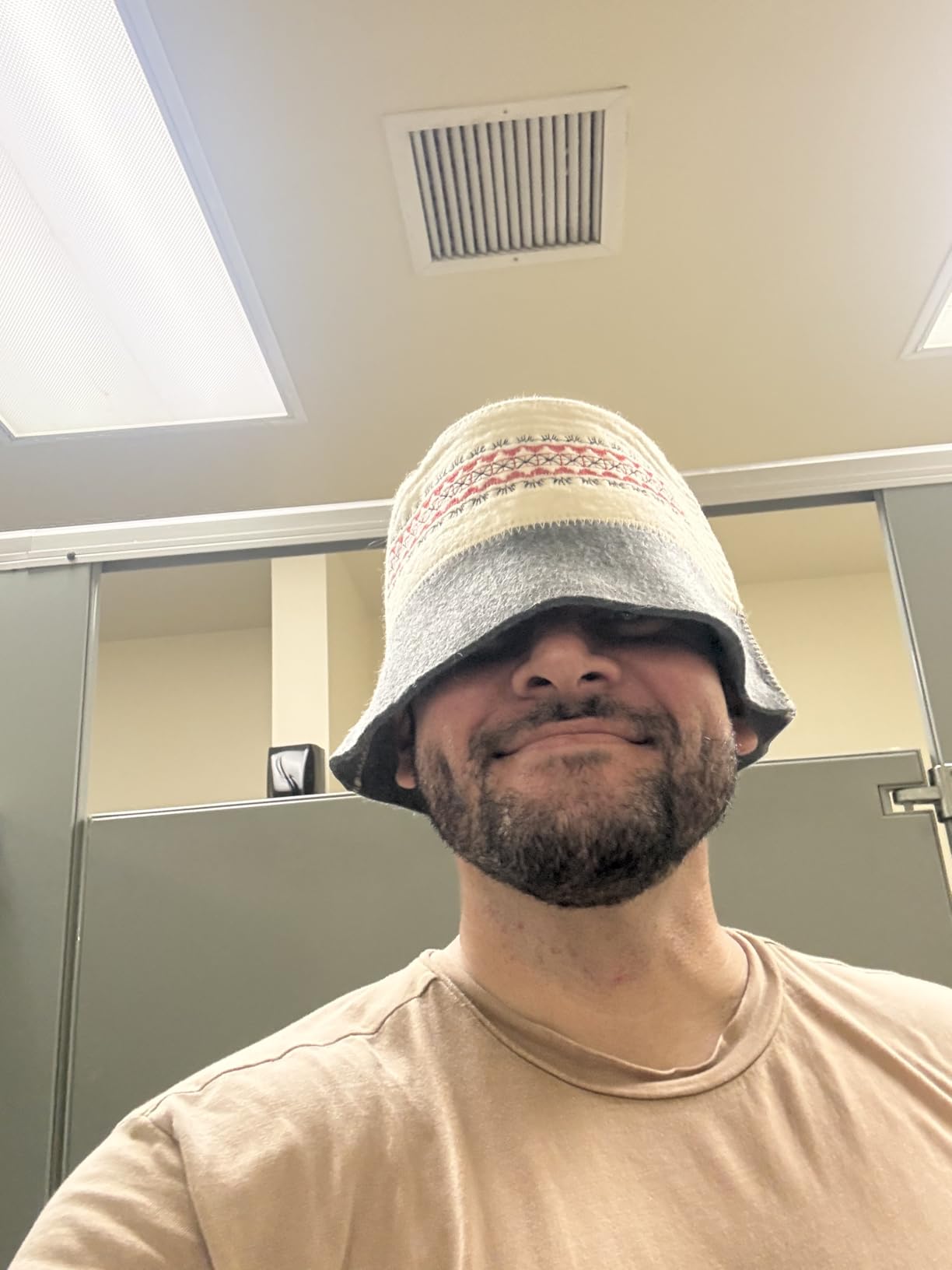 Sauna Hat Viking Banya Hat for Men - Hats Sauna Cap Finnish Ukraine Mens Sauna Hat for Women and Men Gray customer photo 1