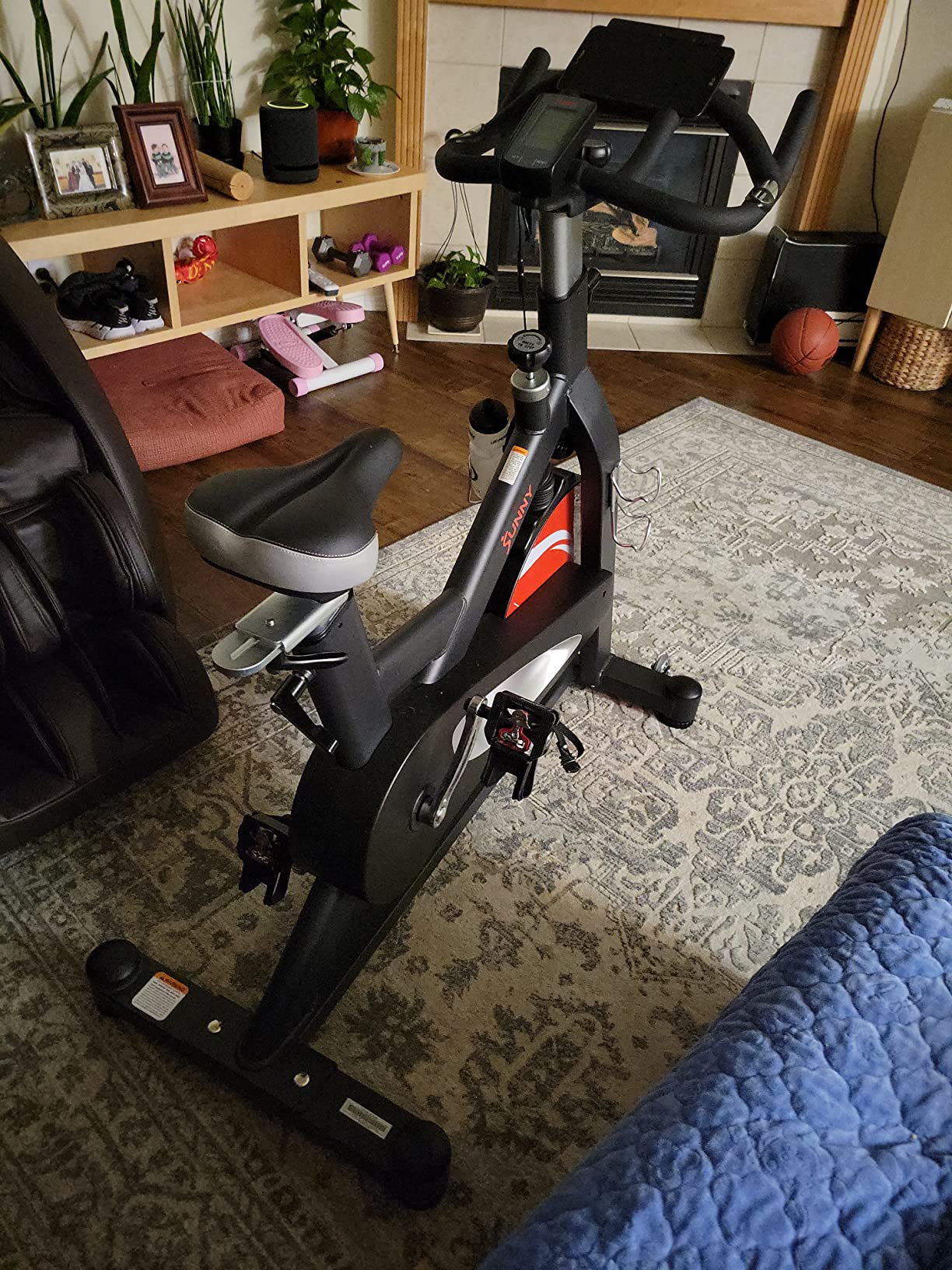 Sunny Health & Fitness Indoor Cycling Exercise Bike w/Pulse Sensors & 4-Way Adjustable Seat, Stationary Home Cardio Training Machine w/Micro-Adjustable Magnetic Resistance for Intensive Cardio Session customer photo 1