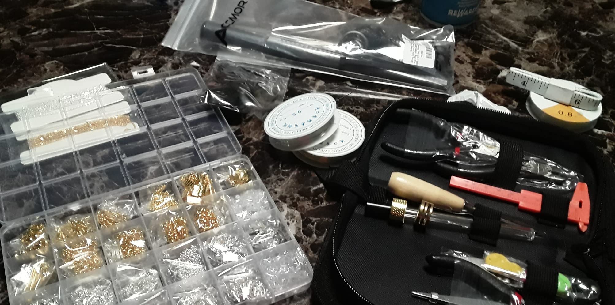 shynek 1857 Pcs Jewelry Making Supplies Kit for Adults, Jewelry Making Tools with Earring Hooks, Findings, Wires, Chains and Helping Hands for Crafts Making and Repair customer photo 2