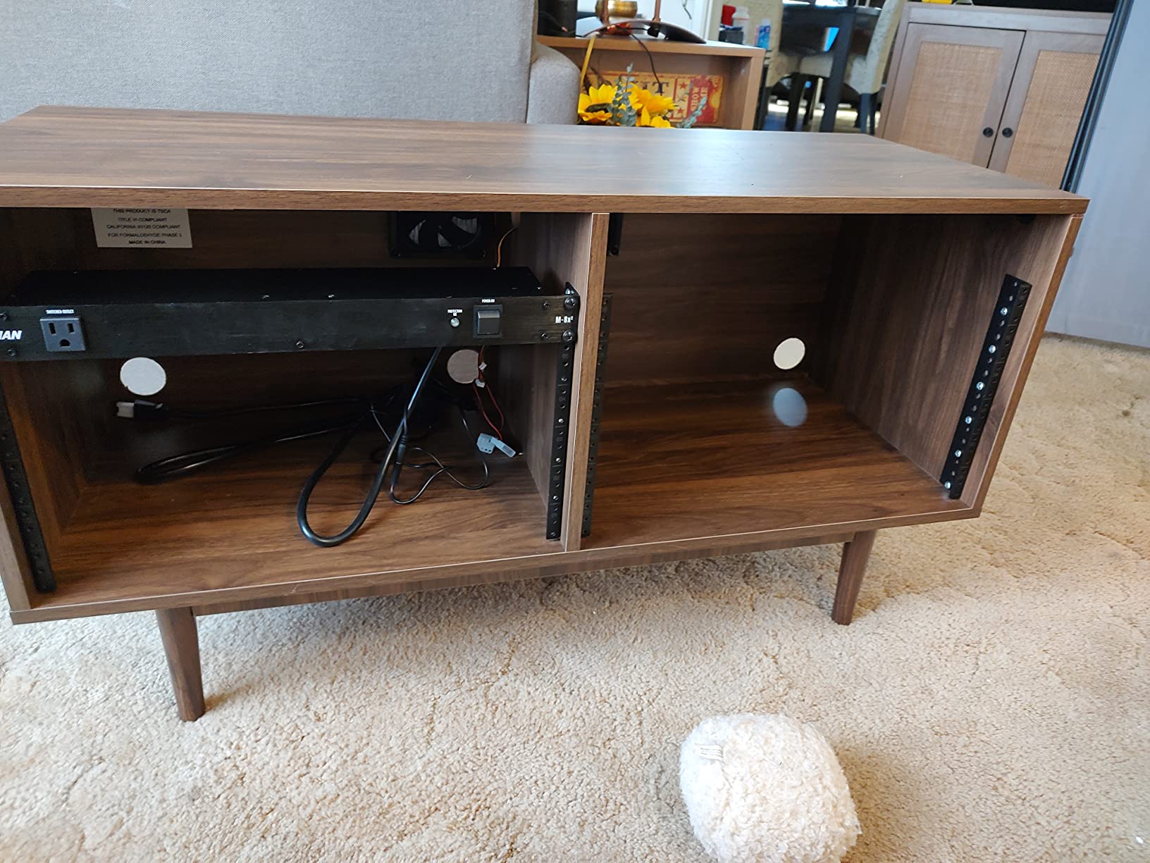 Crosley Furniture Liam Medium Record Storage TV Stand | Entertainment Center, Media Console, Storage for Vinyl Records, Walnut customer photo 1
