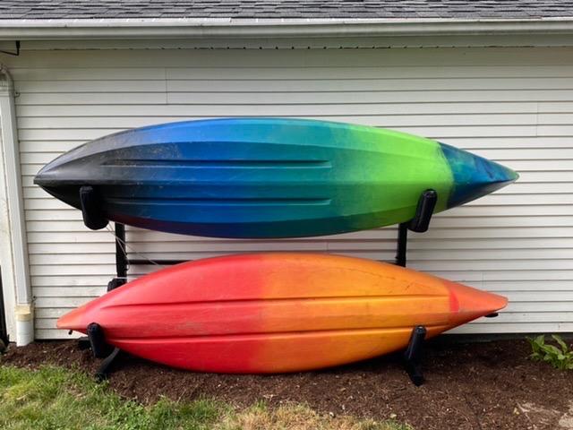RaxGo Freestanding Kayak Storage Rack, Heavy Duty Storage Kayaks, SUP, Canoe & Paddleboard for Indoor, Outdoor, Garage, Shed, or Dock, Adjustable Height customer photo 1