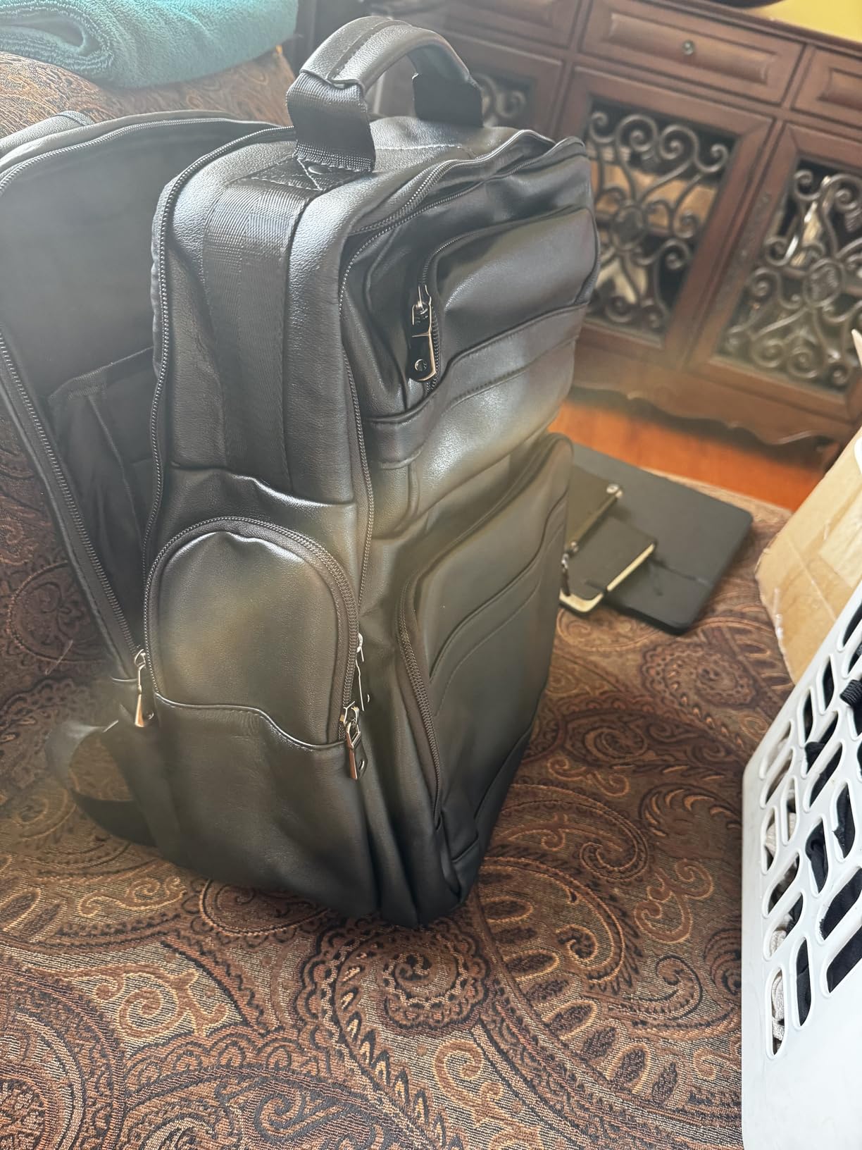 TIDING Men's Leather Backpack 14
