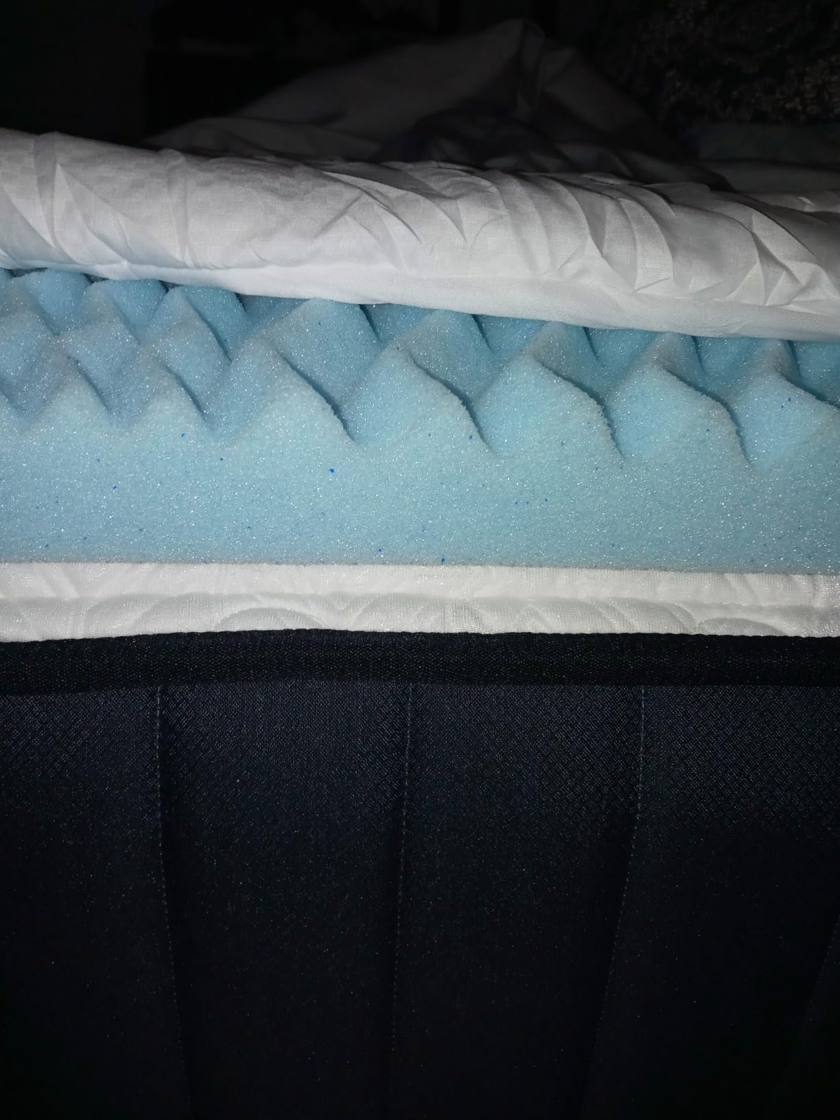 LUCID 3 Inch Gel Memory Foam Mattress Topper, Queen size - 5 Zones - Cooling Gel Infusion - CertiPur Certified Foam customer photo 2
