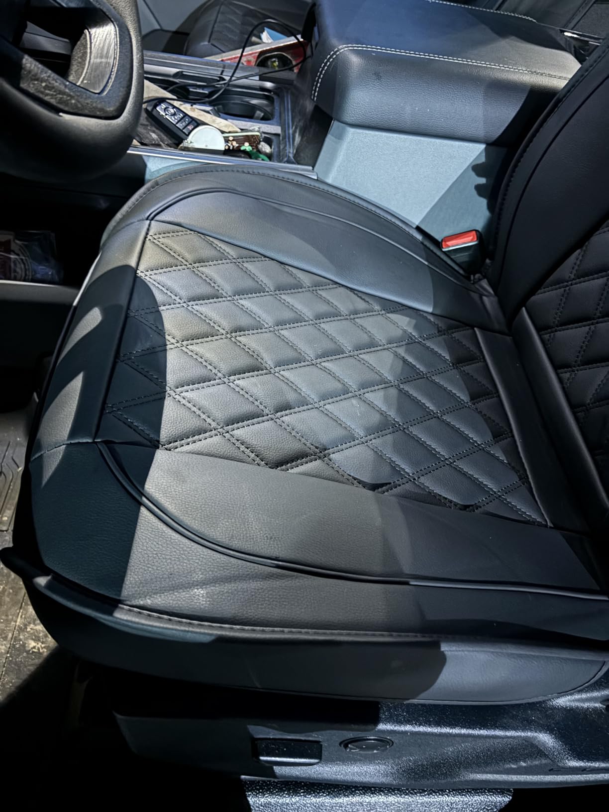 Aierxuan Car Seat Covers for Ford F150 F250 F350 F450 Truck (Black) | Custom Fit 2009-2026 F150 Crew Cab, 2017-2026 F250 F350 F450 Super Duty XLT STX XL Lariat Pickup, Waterproof Leather Full Set customer photo 1