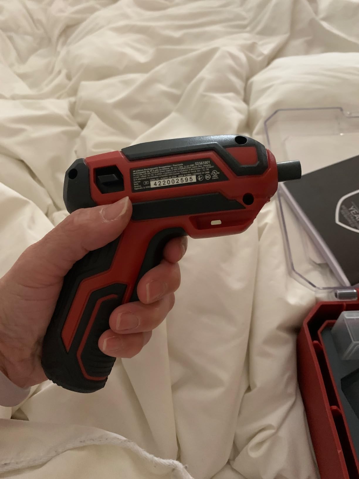 SKIL Rechargeable 4V Cordless Pistol Grip Screwdriver with 42pcs Bit Set, USB Charger and Carrying Case - SD5618-03 customer photo 2