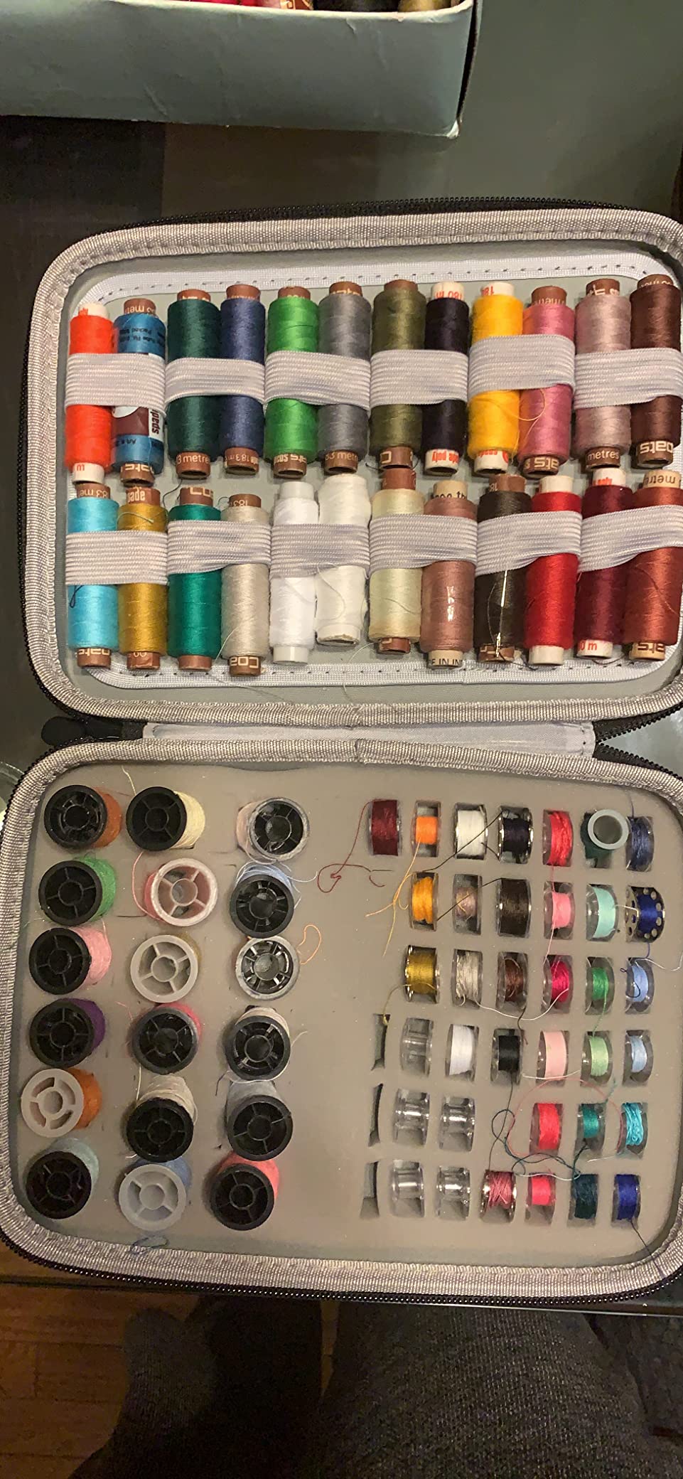 GWCASE 84-Bobbin Thread Organizer Case for Brother for Janome for Singer | Hard EVA, 24 Sewing Thread Spool Capacity, Elastic Bands Reduce Shifting, Quick Color Access for Rooms and Travel, Box Only customer photo 1