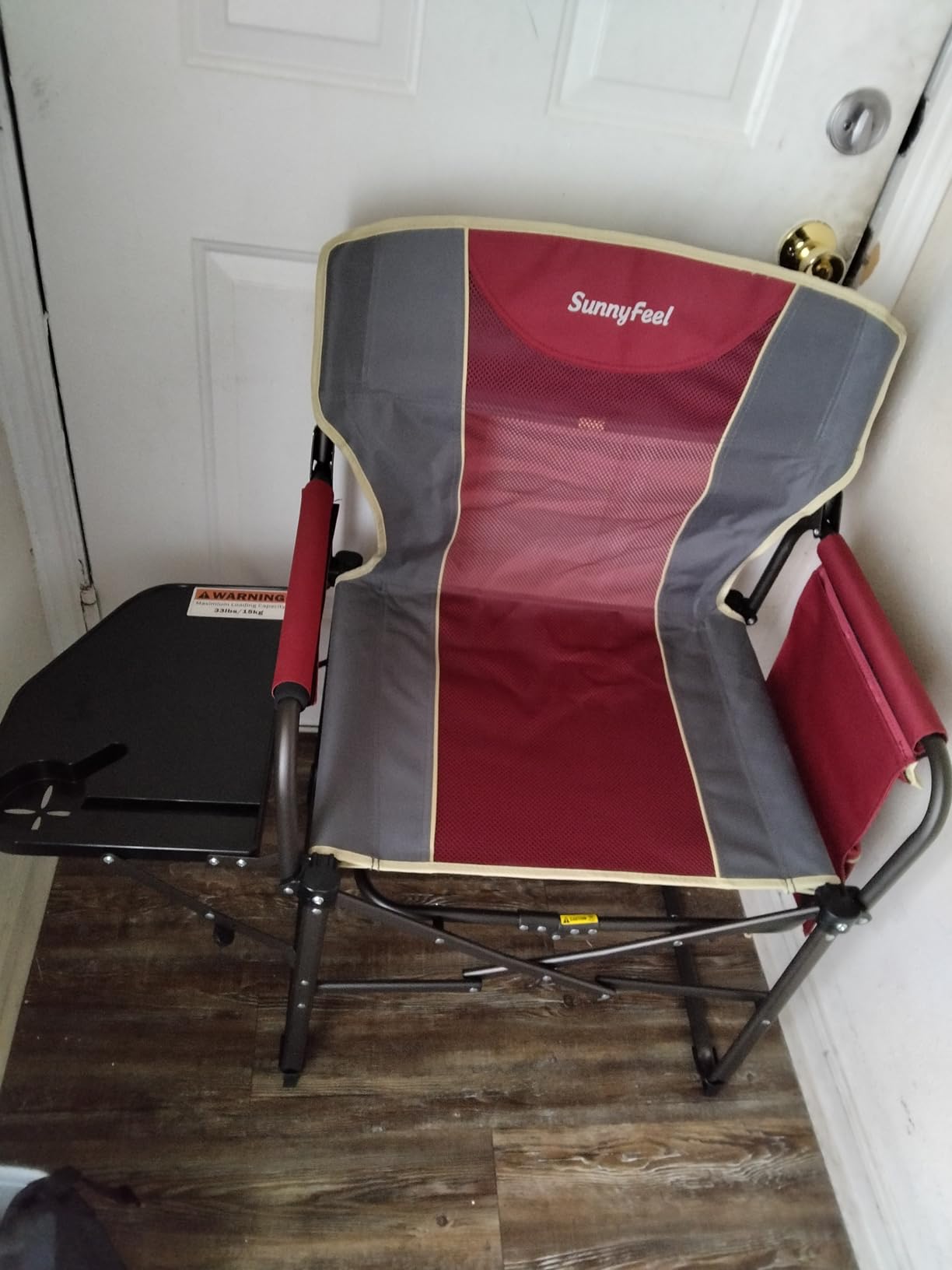 SUNNYFEEL Oversized Camping Chair Portable Directors Chairs with Side Table | Heavy Duty Folding Lawn Chair for Adults 300LBS with Compact Size, Breathable Mesh, Pocket & Carry Bag for Outdoor, Lawn, RV customer photo 2