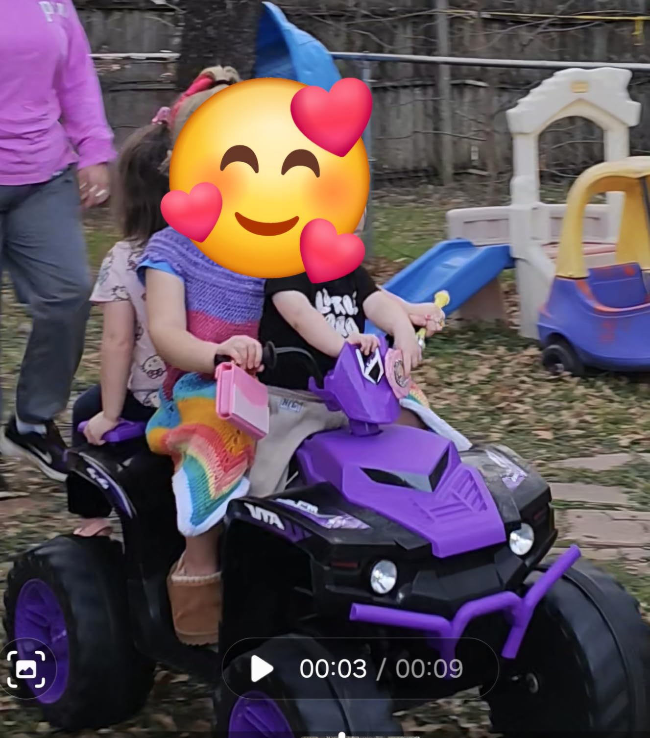 Costzon Kids ATV, 12V Battery Powered Electric Vehicle w/LED Lights, High & Low Speed, Horn, Music, USB, Treaded Tires, Ride on Car 4 Wheeler Quad for Boys & Girls Gift, Ride on ATV (Black) customer photo 1