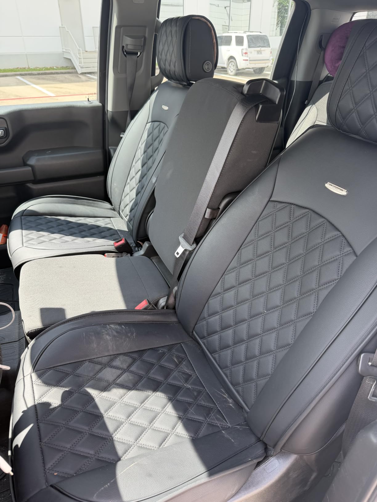 Seat Covers Chevy Chevrolet Silverado GMC Sierra 2007-2026 1500 2500HD | Aierxuan 3500HD Truck Pickup Waterproof Leather Protectors Custom Fit Trail Boss Z71 Crew Double Extended Cab Full Set Black customer photo 2
