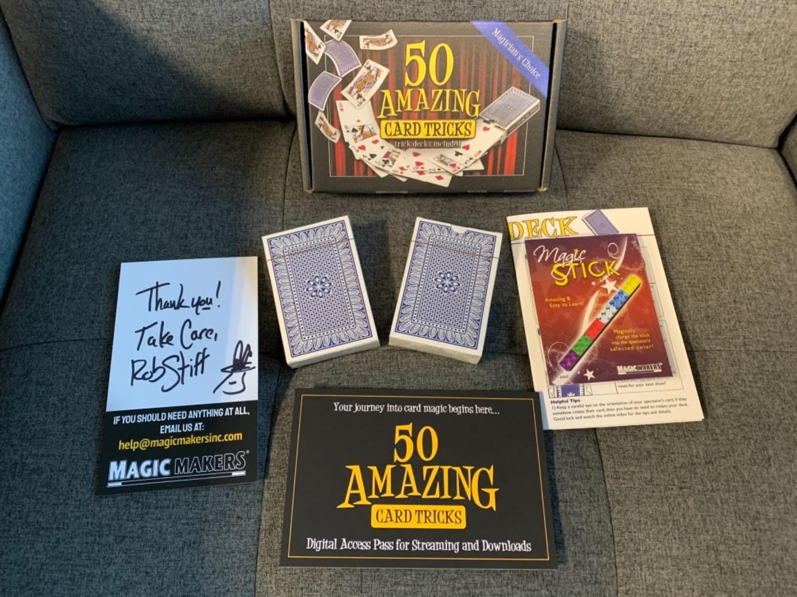 50 Amazing Card Tricks Kit for All Ages With Trick Decks Included | 2 trick decks, 50+ card tricks, video course streams to phone or tablet customer photo 1