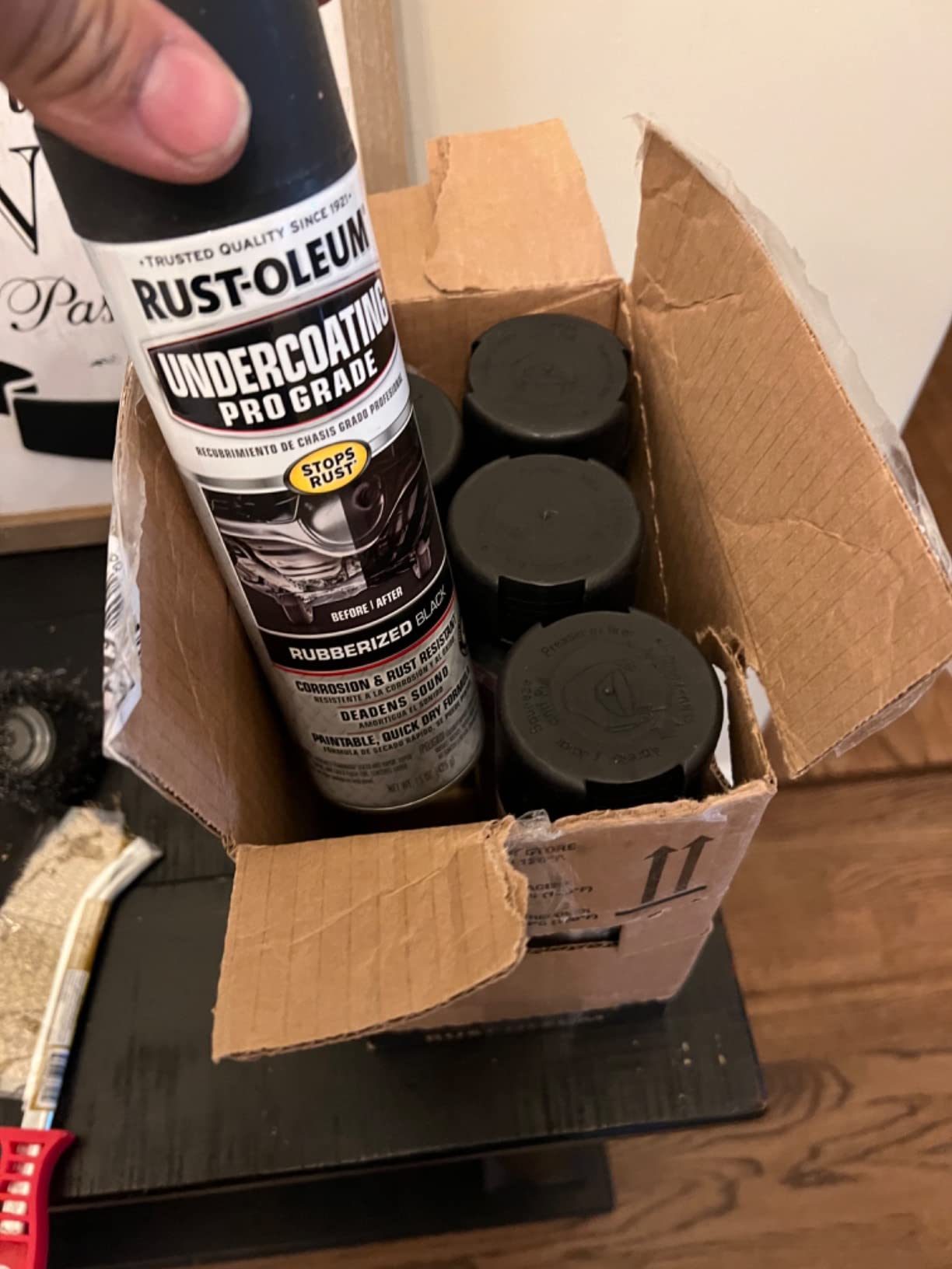 Rust-Oleum Stops Rust Pro Grade Rubberized Black Undercoating Spray | Rust and Corrosion Preventive, Multi-Purpose Automotive Coating, Long-Lasting Durability, Paintable, Fast Dry, 6 Pack customer photo 2