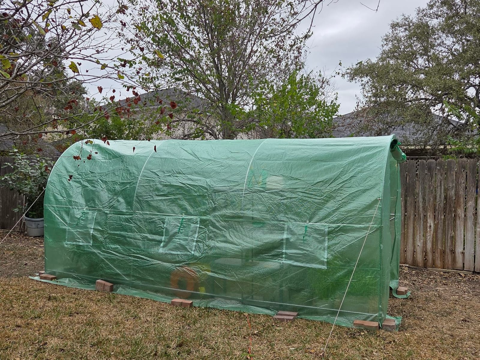 Outsunny 15' x 7' x 7' Walk-in Tunnel Greenhouse Large Steel Frame White | Garden Hot House Kit, 6 Roll-up Windows, Roll Up Door customer photo 2