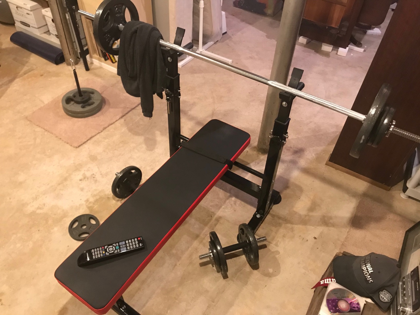 BalanceFrom Steel Weight Bench w/ Squat Rack in Multiple Colors, 400 lb User Capacity - Foldable Home Gym Equipment for Range of Workouts w/ 6-Position Barbell Holder & Adjustable Seat and Recliner customer photo 2