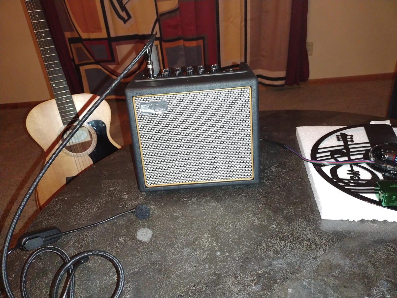 Acoustic Guitar Amplifier, 30 Watt Bluetooth Speaker Rechargeable Portable Acoustic Guitar Amp with Reverb Chorus Effect,3 Inputs, Black customer photo 2