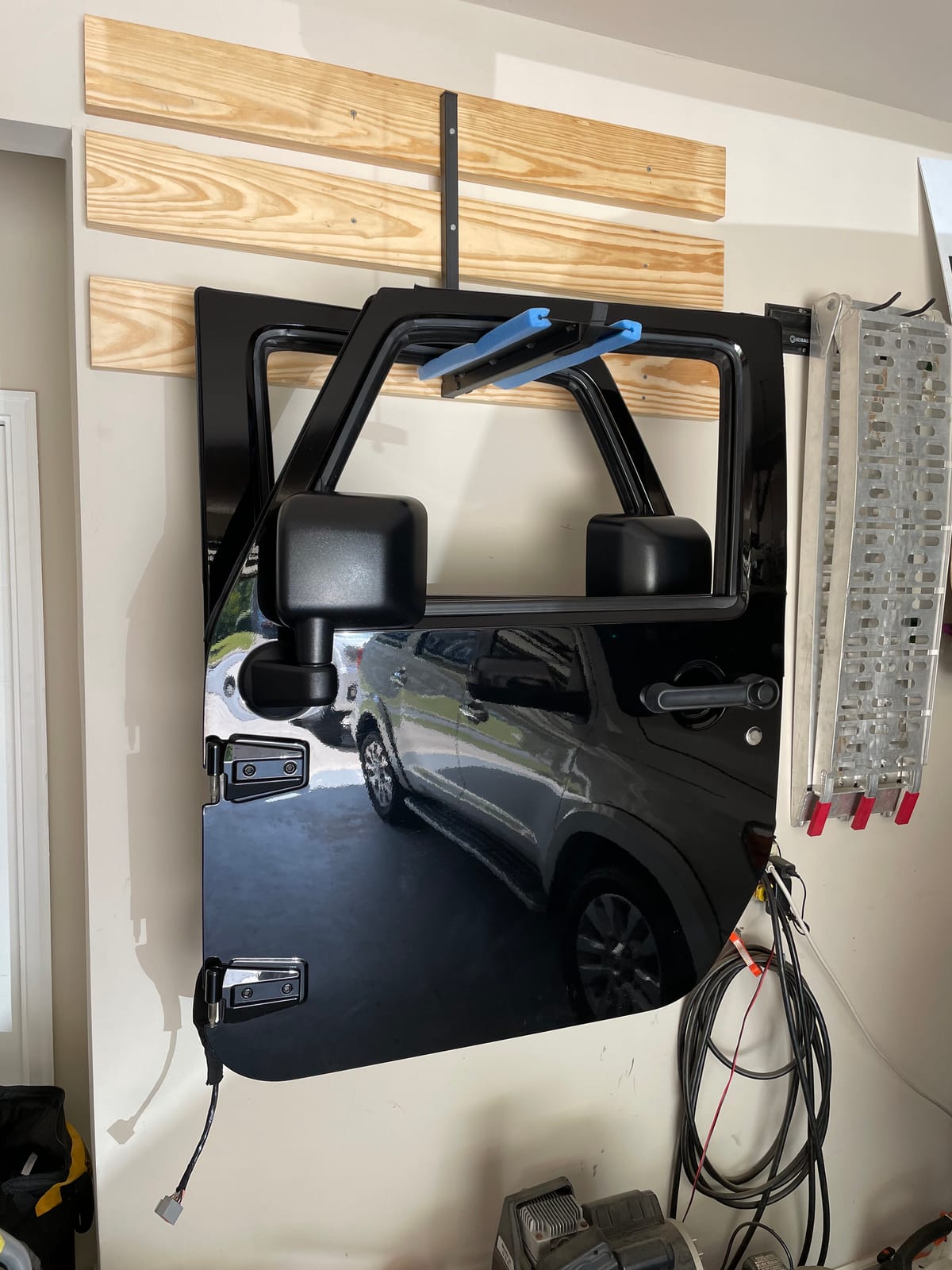 Wall Mounted Door Storage Rack Fits Jeep Doors 1941-Present. Sto-R-Doors 150lbs Capacity customer photo 1