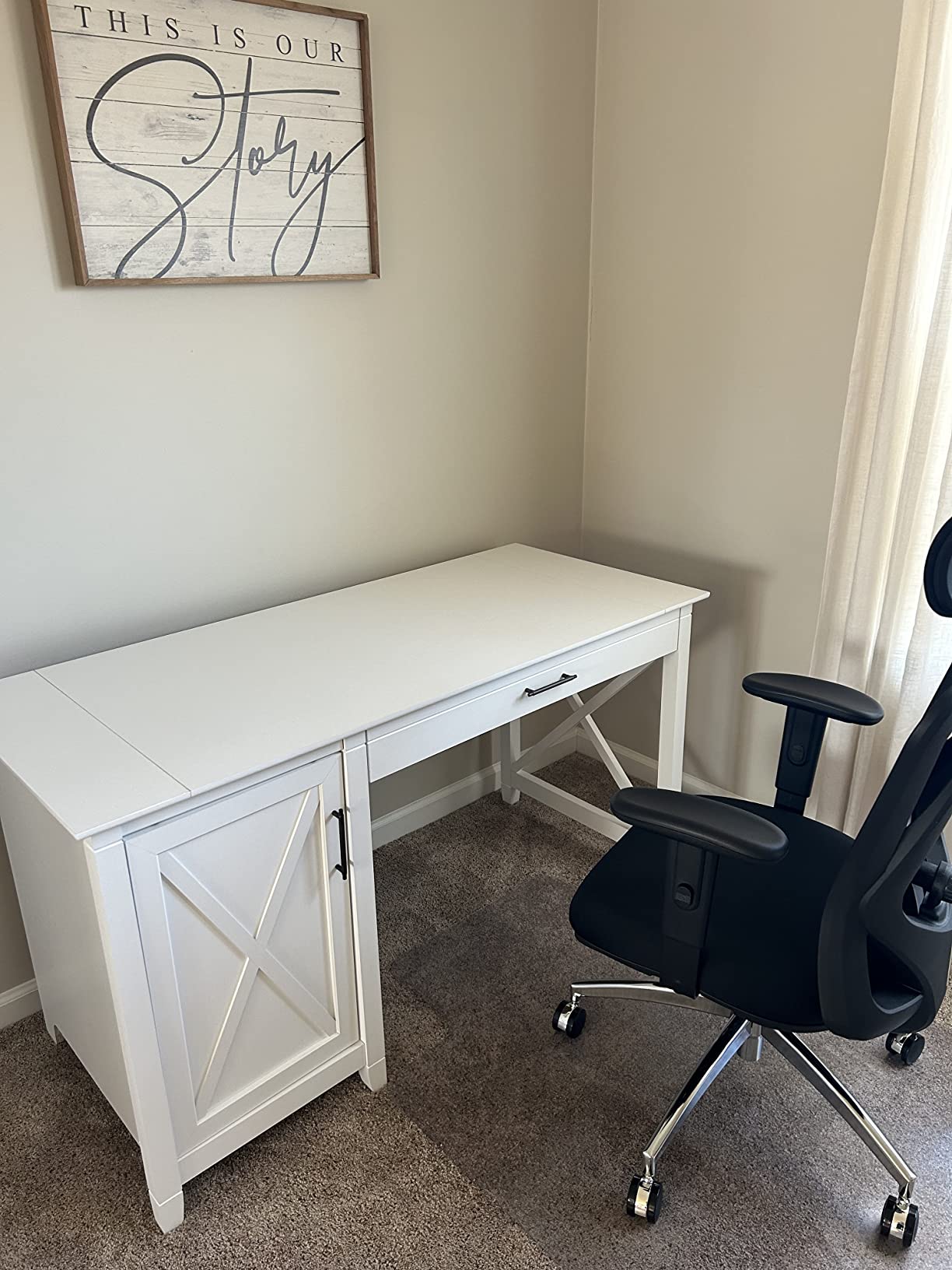 Key West 48W Writing Desk in Linen White Oak customer photo 2