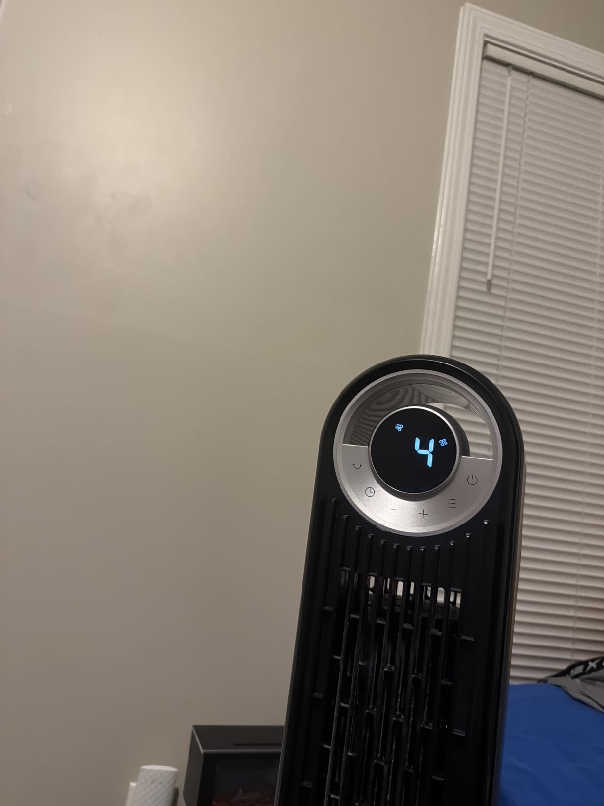DREO Tower Fan for Bedroom, Upgraded DC 28ft/s Velocity, 9 Speeds | Quiet Standing Fan, 90° Oscillating Cooling Fan, 4 Modes, 12H Timer, Bladeless Fan Powerful for Home, Black customer photo 1