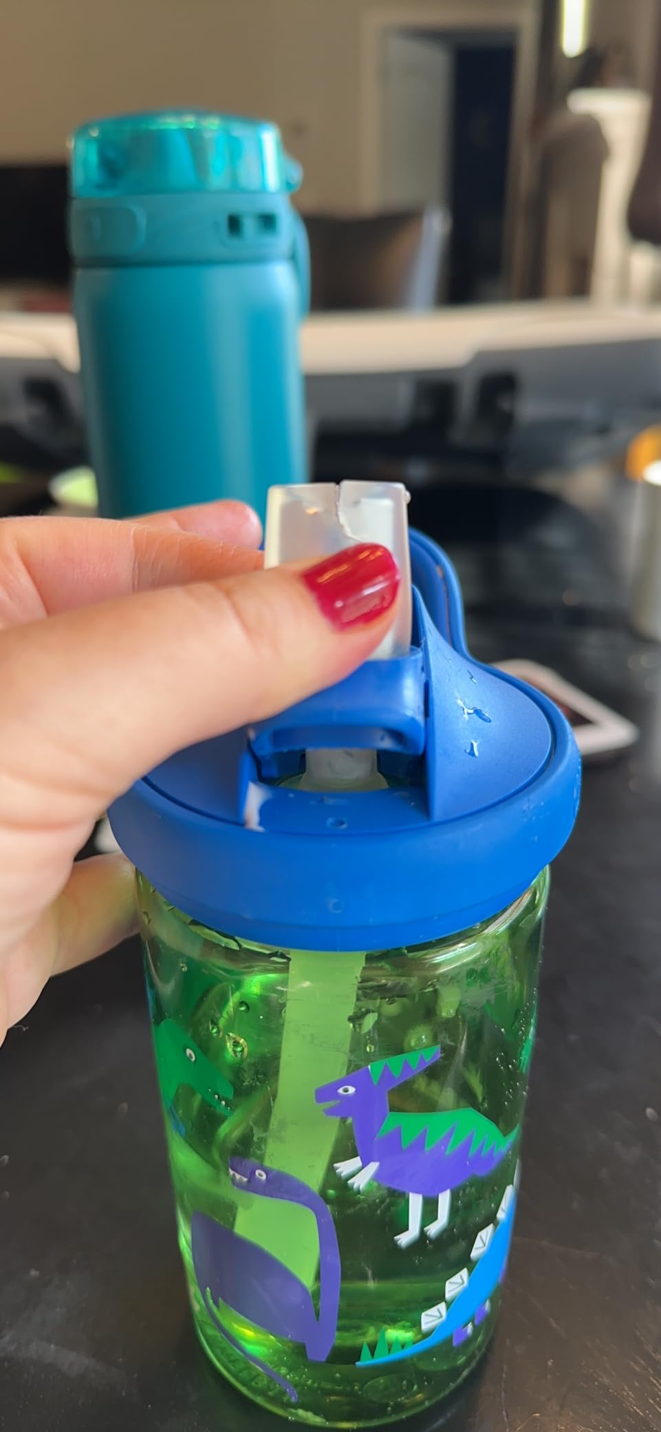 CamelBak Eddy+ Kids Bite Valve Water Bottle 14oz, Hip Dinos | Bite Valve Straw System, Spill Resistant Design, Lightweight Durable Bottle, Integrated Carry Handle customer photo 1