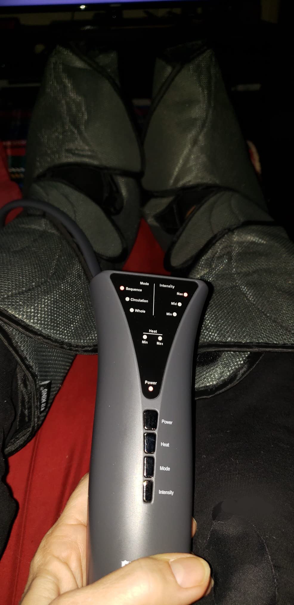 Fit King Air Compression Leg and Foot Massager with Heat for Circulation | FSA-HSA, Adjustable Leg Wraps, Size Extensions, 3 Modes 3 Intensities customer photo 2