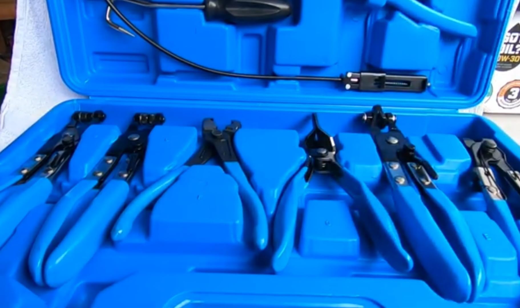 OMT 9pcs Hose Clamp Pliers for Fuel Oil & Water Hoses | Automotive Long Reach Hose Clamp Remover Kit with Flexible Wire Clic R Type Swivel Jaw Flat Band Pliers Case, Blue customer photo 1