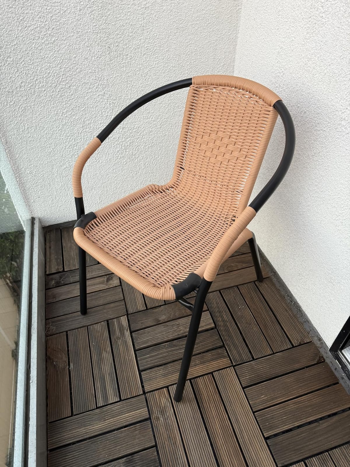 Flash Furniture Lila 2 Pack Beige Rattan Indoor-Outdoor Restaurant Stack Chair customer photo 2