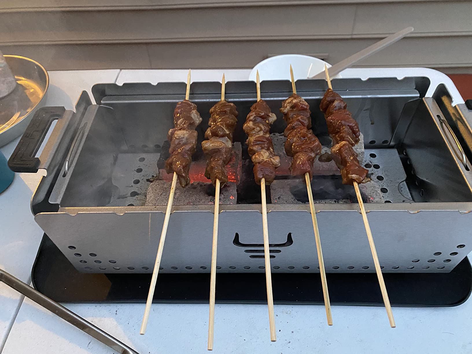 Portable Tabletop Charcoal Grill, YAK Grills Hibachi, 100% Stainless Steel, Grill at 750ºF, Patio, Balcony. 15