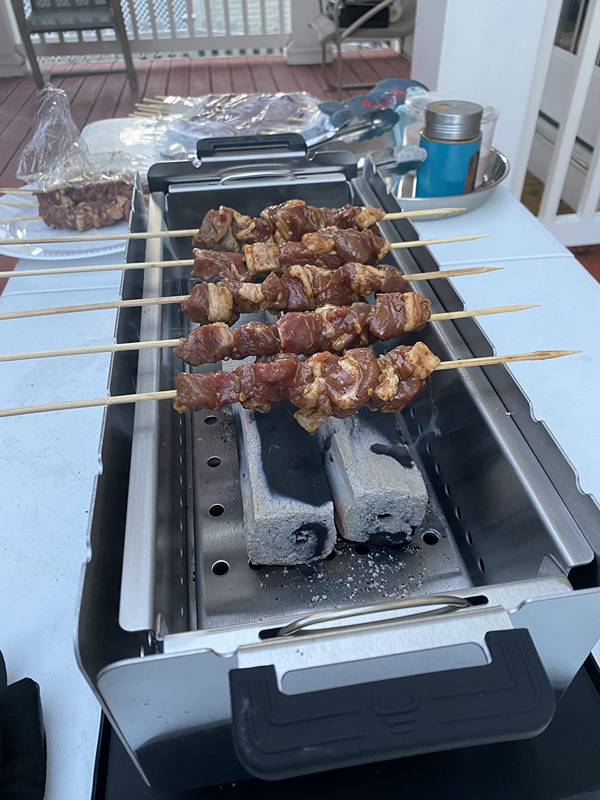 Portable Tabletop Charcoal Grill, YAK Grills Hibachi, 100% Stainless Steel, Grill at 750ºF, Patio, Balcony. 15