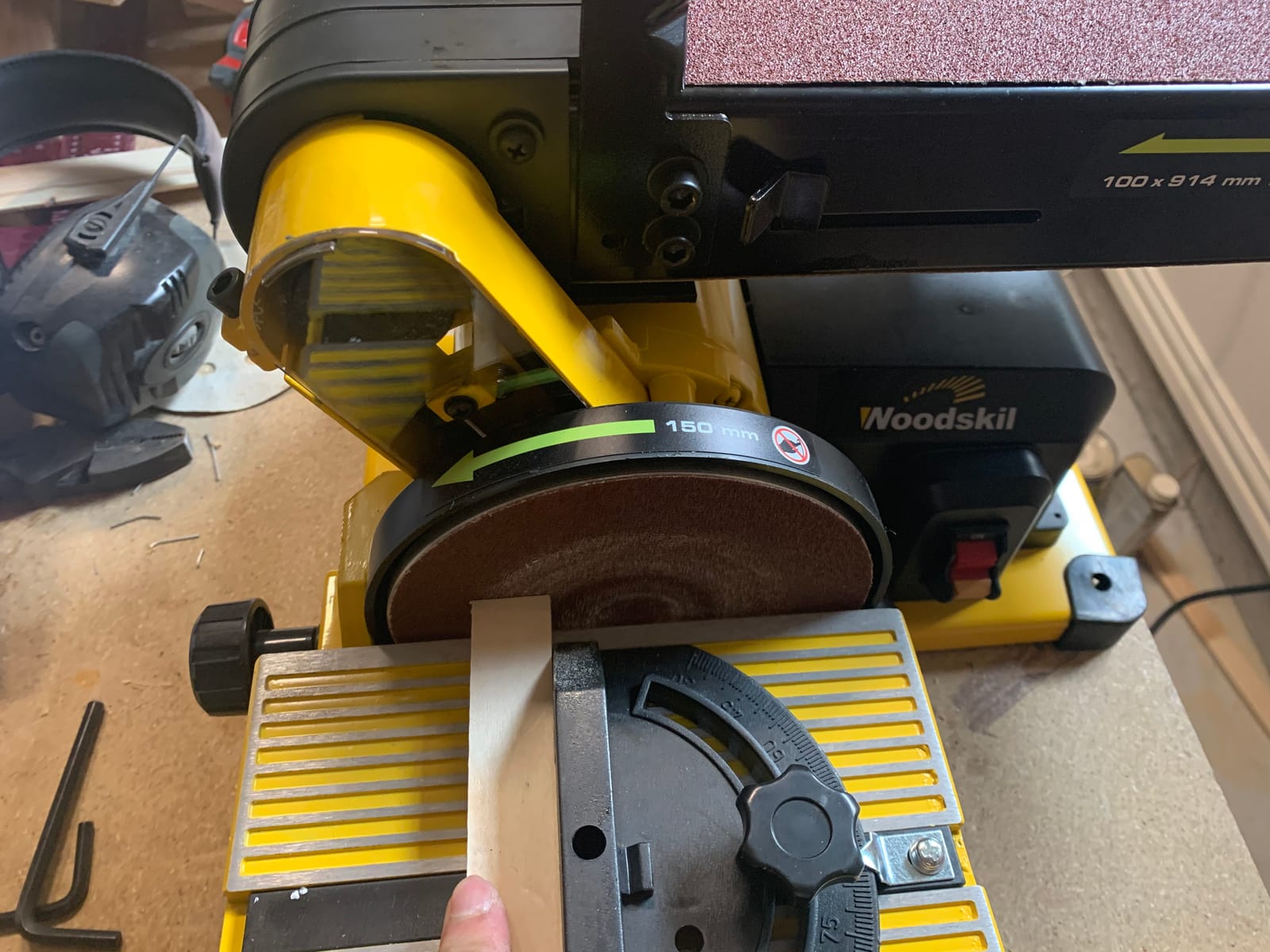 Woodskil 4.3A Belt Disc Sander Combo for Woodworking, 4x36