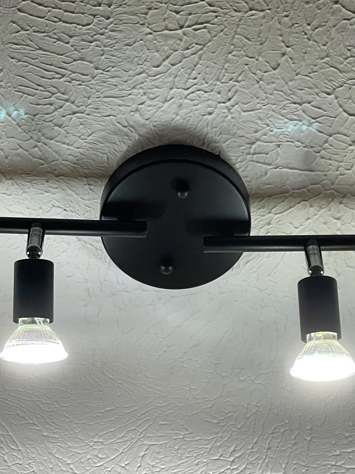 Ascher 4-Light LED Track Lighting Kit, Flexibly Rotatable Light Heads, 4 Way Ceiling Spotlight Matt Nickel Finish, Including 4 GU10 LED Bulbs (4W 400LM Daylight White 5000K) customer photo 2