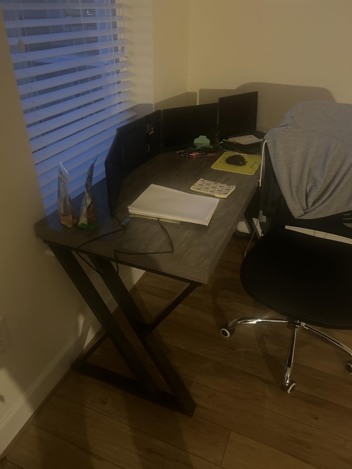 Writing Computer Desk, 55 inch Heavy Duty Study Desk with Z-Shaped Metal Leg, Modern Simple Home Office Computer Desk, Rustic Brown customer photo 2
