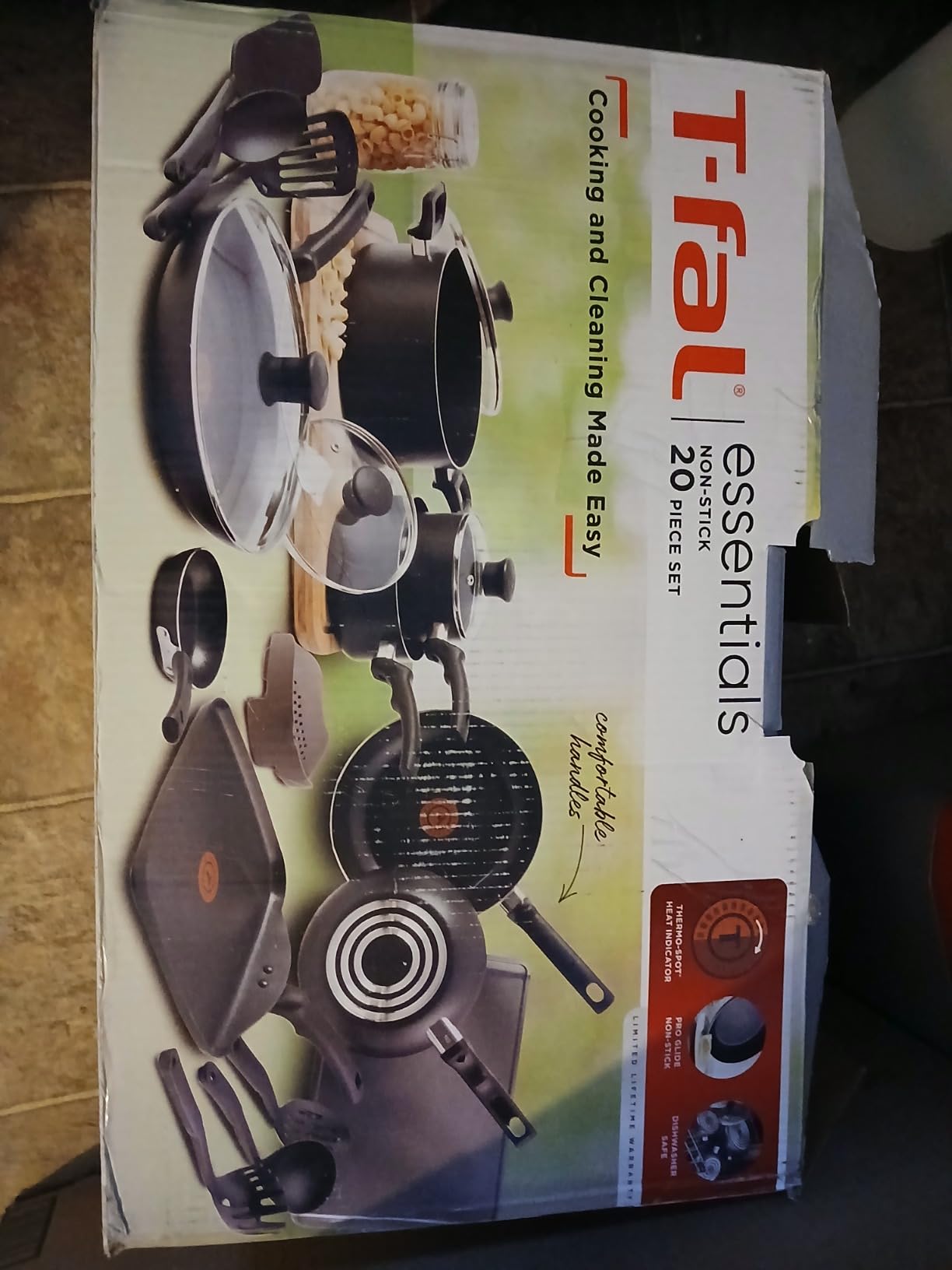 T-fal Everything in Kitchen Dishwasher Safe Cookware Set, 20-Piece, Red customer photo 2