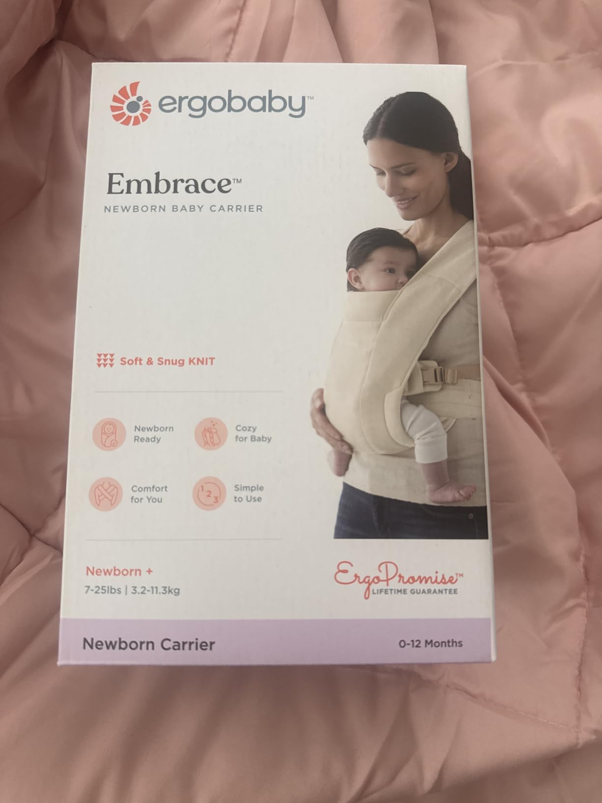 Ergobaby Embrace Newborn Baby Carrier for Infants 0-12 Months (7-25 lbs) - Ergonomic 2-Position Infant Carrier customer photo 2