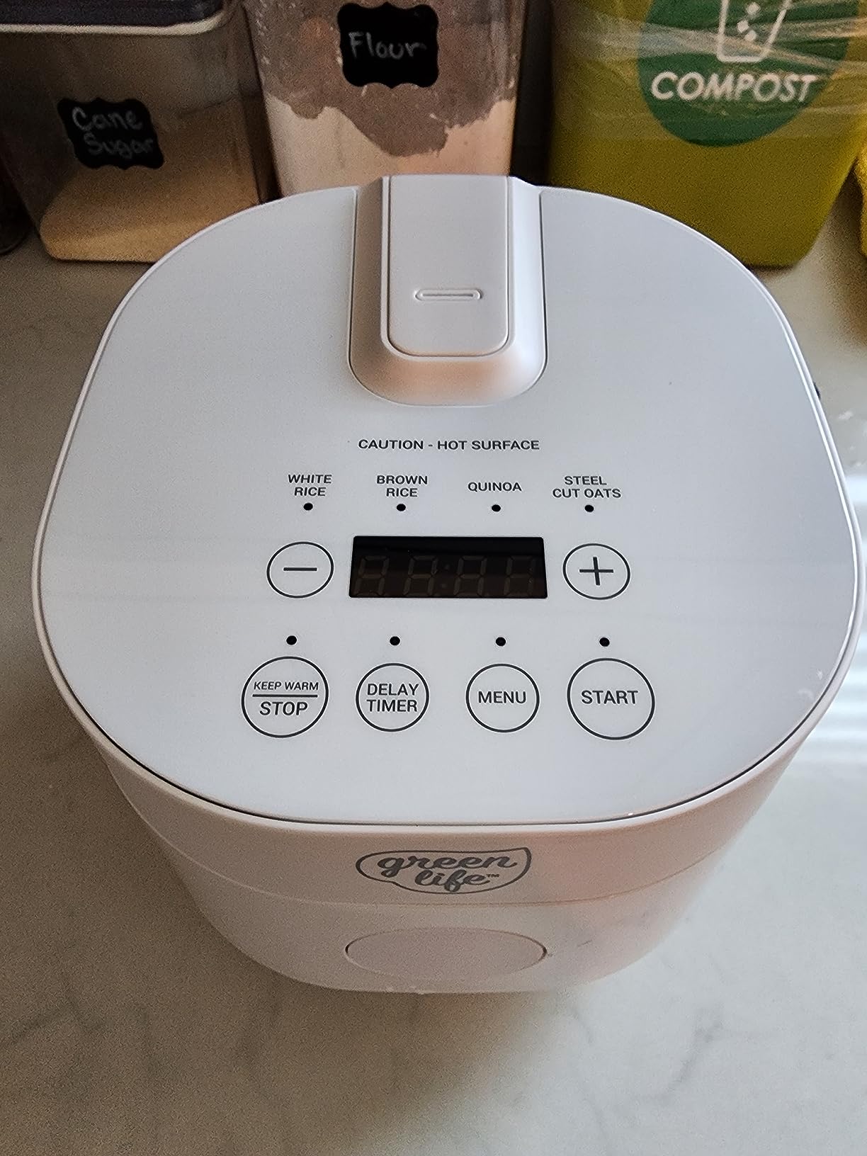 GreenLife Digital Rice Cooker, 2-Cups Uncooked/4-Cups Cooked, White | PFAS-Free Ceramic Nonstick Coated 1.5QT Pot, One-Touch Presets, Oats, Quinoa, Brown Rice, Auto Warming, Fuzzy Logic Tech customer photo 2