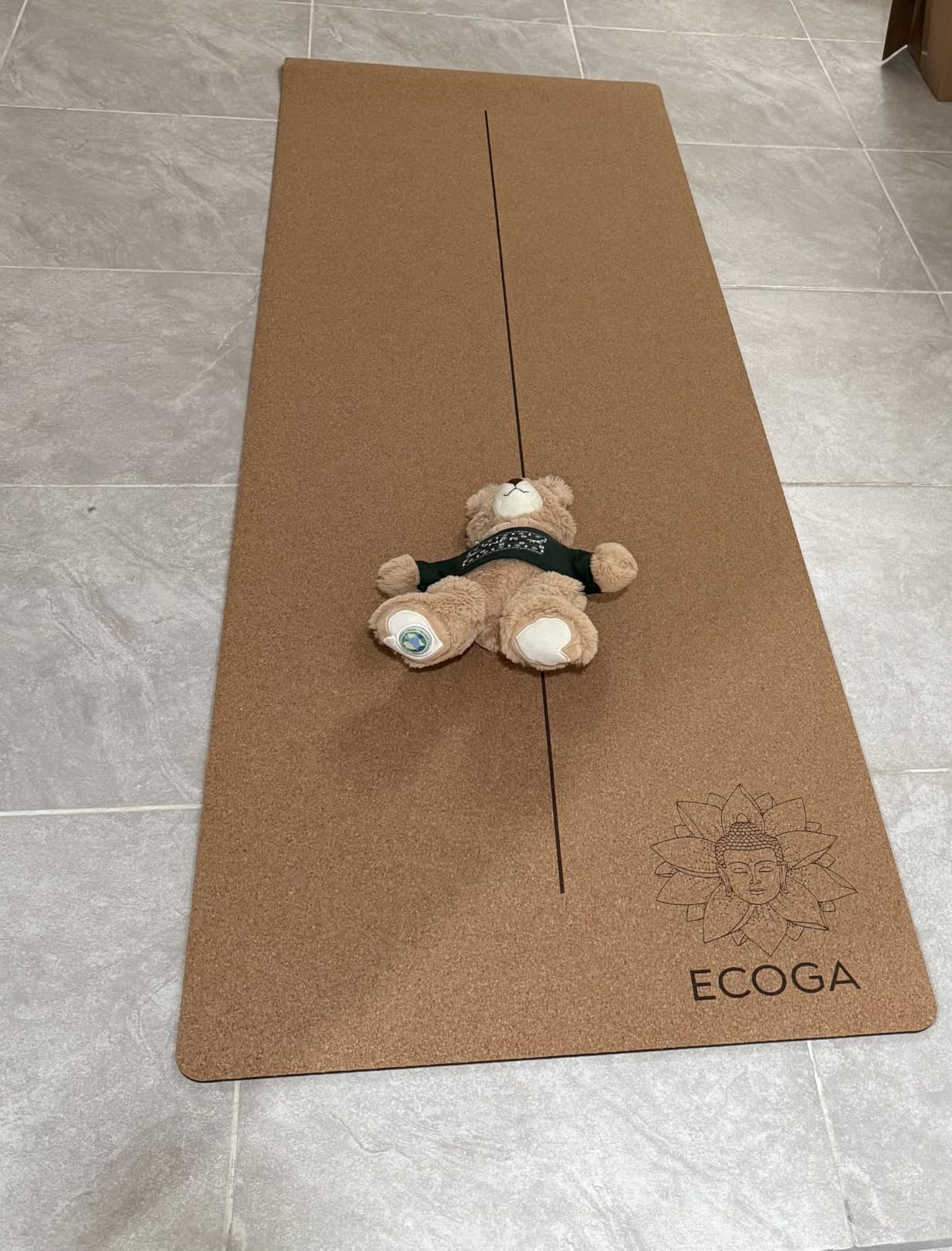Premium Cork Yoga Mat with Alignment Marks - 5mm Thick, Non-Slip, Hot Yoga customer photo 1