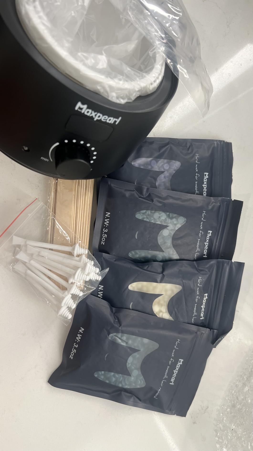 Maxpearl Digital Waxing Kit for Women Men, Easy to Use, Black | Precise Temperature Control, Home Hair Removal Wax Warmer with Hard Wax Beads for Sensitive Skin, Face, Brazilian, Underarms customer photo 2