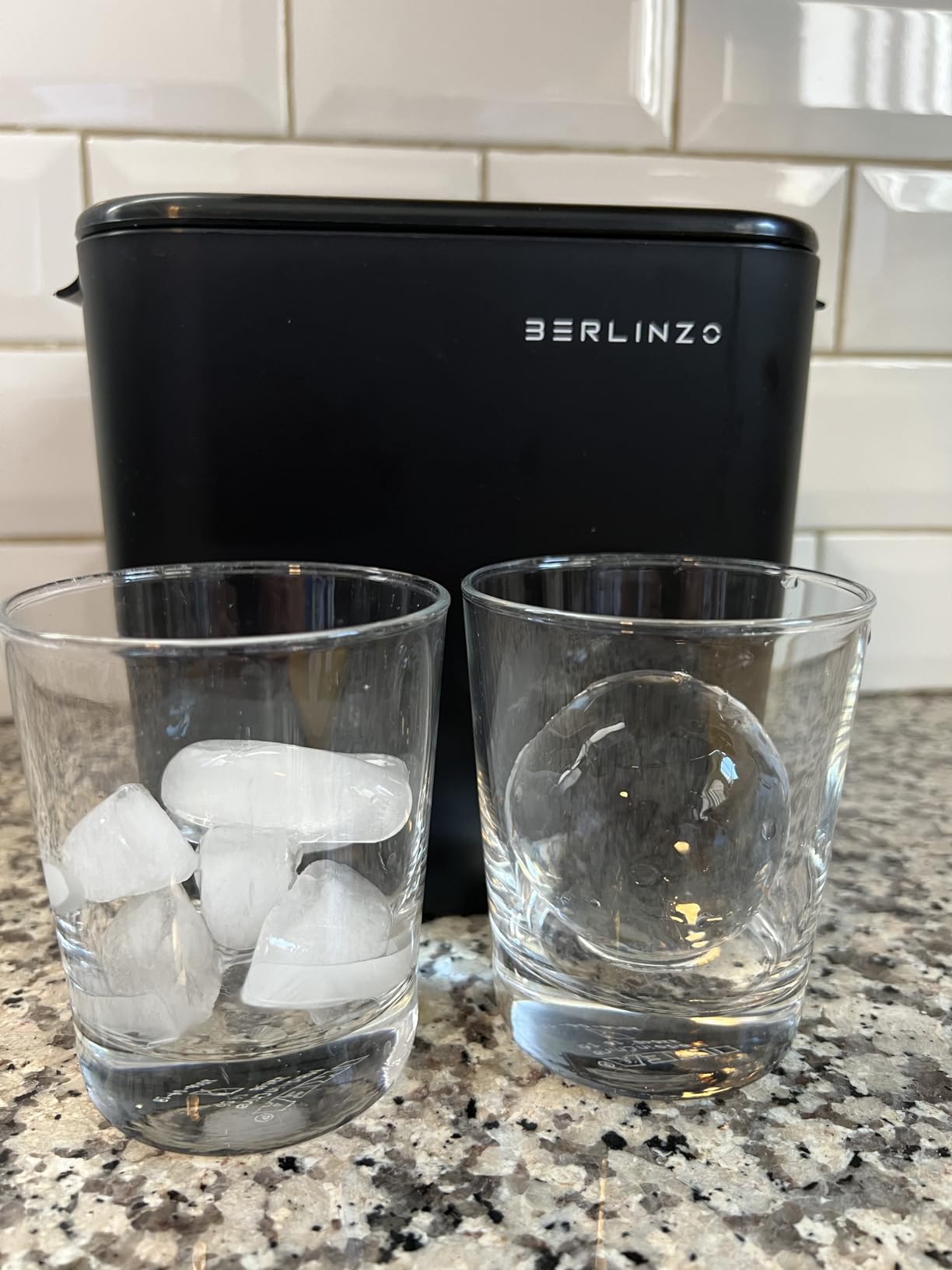 Berlinzo Ice Ball Maker Mold - 4 Clear 2.4in Whiskey Spheres, Non-Electric customer photo 2