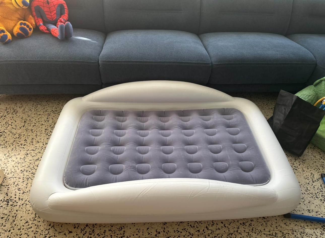 Fahuac Inflatable Kids Travel Bed Toddler Air Mattress Set | Portable Blow Up Mattress Sleeping Bed Cot with Bed Rails and Electric Pump Ideal for Road Trip customer photo 1