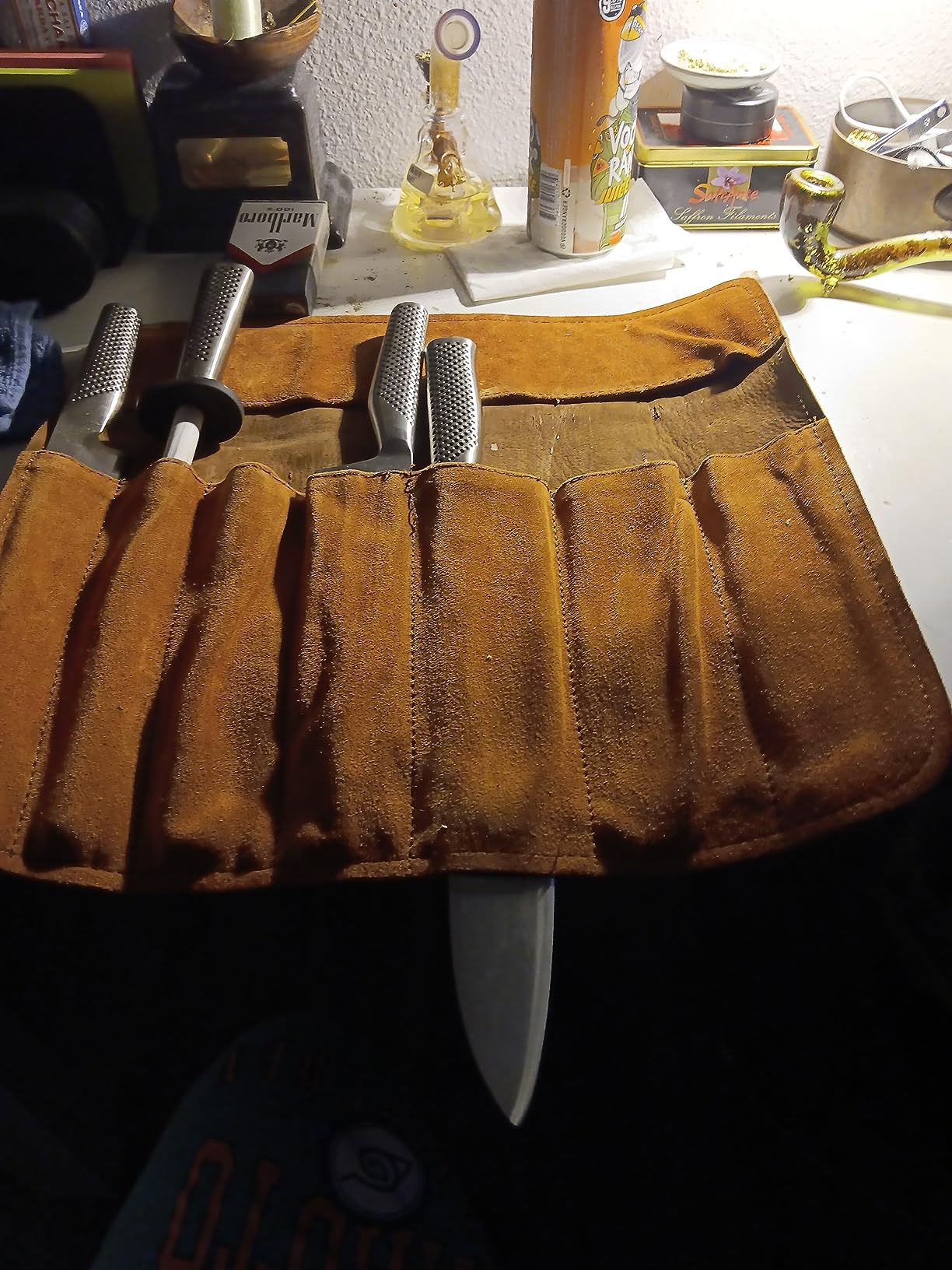 Knife Roll Bag Genuine Leather - Chef's knife bag 7 slots - Leather Knife Case Sam customer photo 1