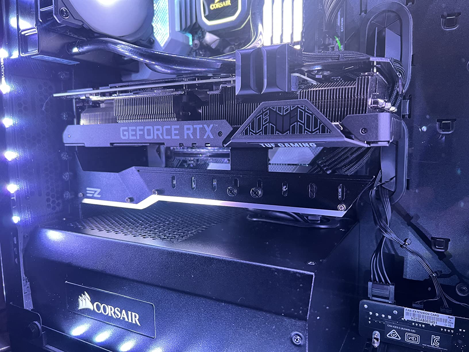 EZDIY-FAB 309EZ ARGB GPU Holder Brace, Graphics Card Support Bracket, Black | 5V 3-Pin ARGB Sync, Lengthened Design, Adjustable GPU Support, PCIe Slot Protection, Aluminum Alloy customer photo 2