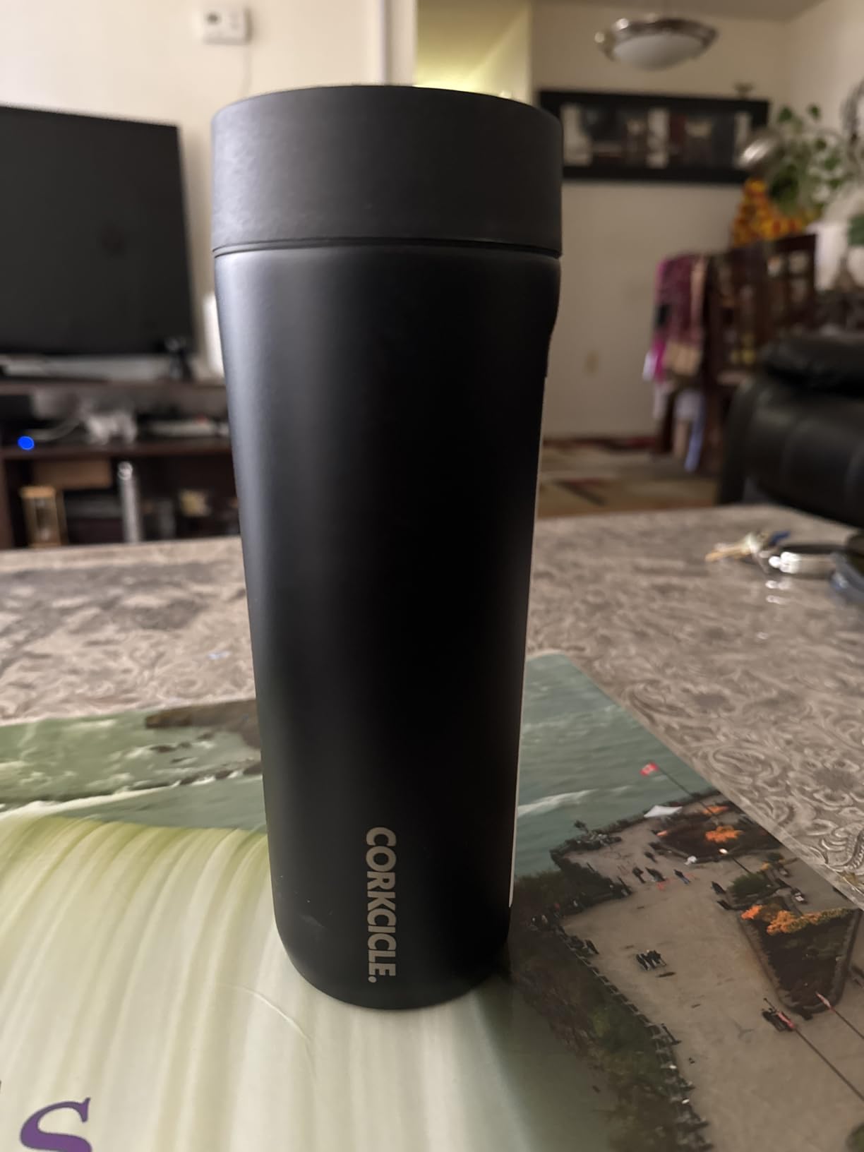 Corkcicle Commuter Cup Travel Mug - Insulated Coffee Mug with Lid - Keeps Drinks Cold 18 Hours - 360 Spill-Proof Sip Lid - 17 oz - Matte Black customer photo 1