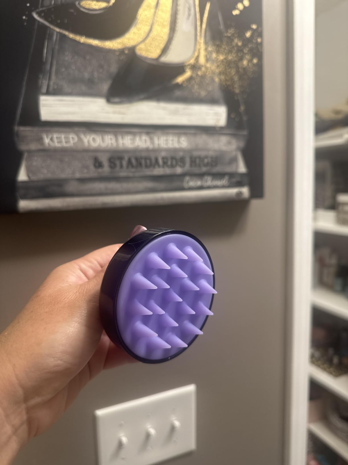 HEETA Scalp Massager Hair Growth, Soft Silicone Scalp Scrubber Shampoo Brush for Exfoliation, Dandruff Removal Head Massage Stress Relax, Wet & Dry Use for Thick Thin Curly Hair Care, Sky Gray customer photo 1