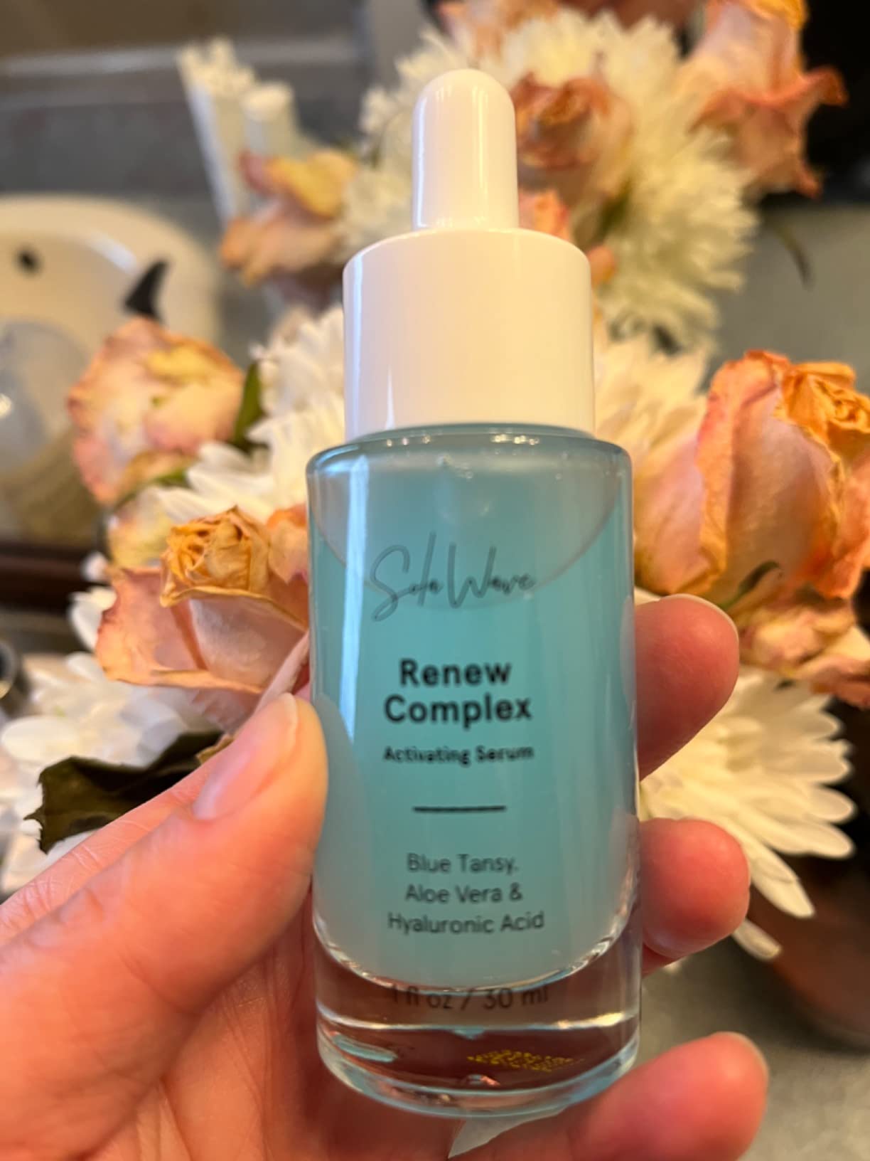 Renew Complex Red Light Therapy Activation Serum, 1 Oz (1-Pack) | Hydrates, plumps & preps skin for your wand session with blue tansy, aloe vera & hyaluronic acid. 93% saw glowing skin. customer photo 1