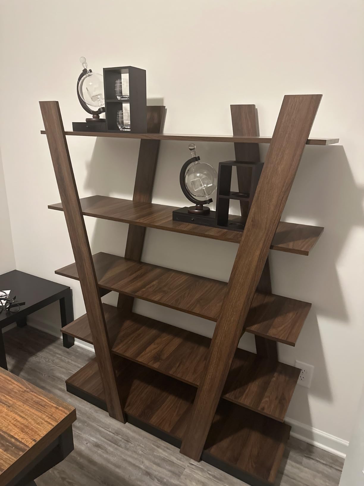 Baxton Studio Michio 5-Shelf 61-inch H Display Shelf, Walnut customer photo 1