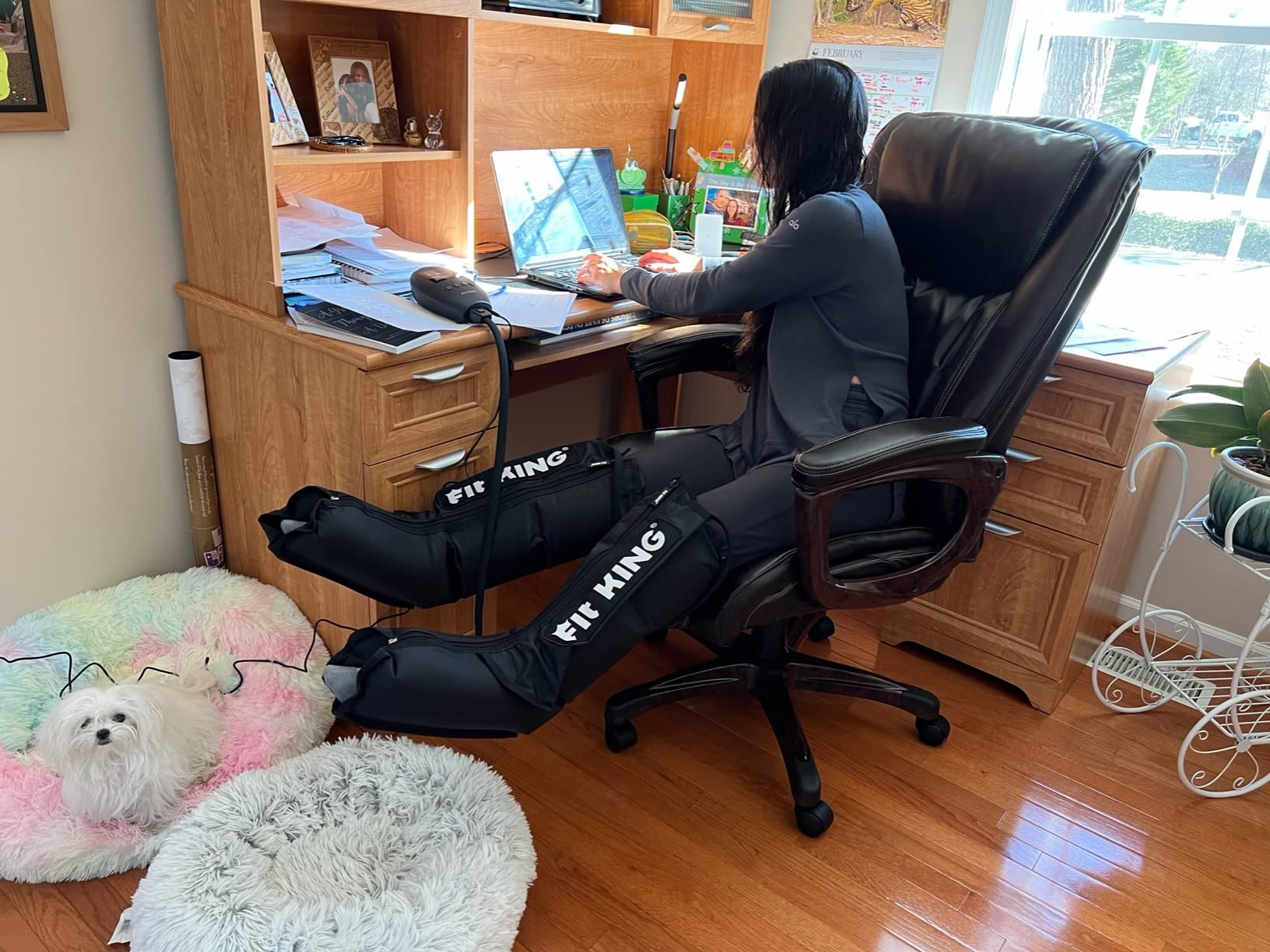 FIT KING Air Compression Therapy Device, Sequential Leg Massager Boots for Foot and Calf Recovery, Zipper Wearing, FSA-HSA customer photo 2