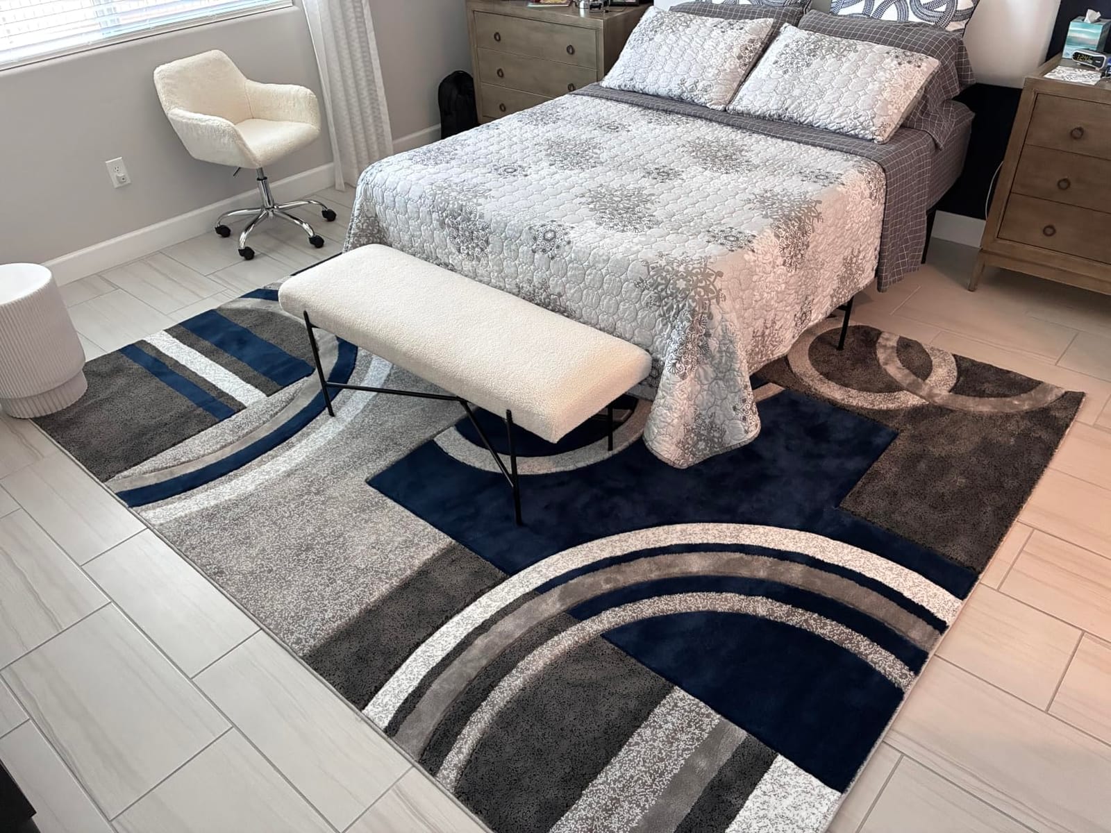 GLORY RUGS Area Rug Modern Soft Hand Carved Contemporary Floor Carpet with Premium Fluffy Texture for Indoor Living Dining Room and Bedroom Area (8x10, Navy) customer photo 1