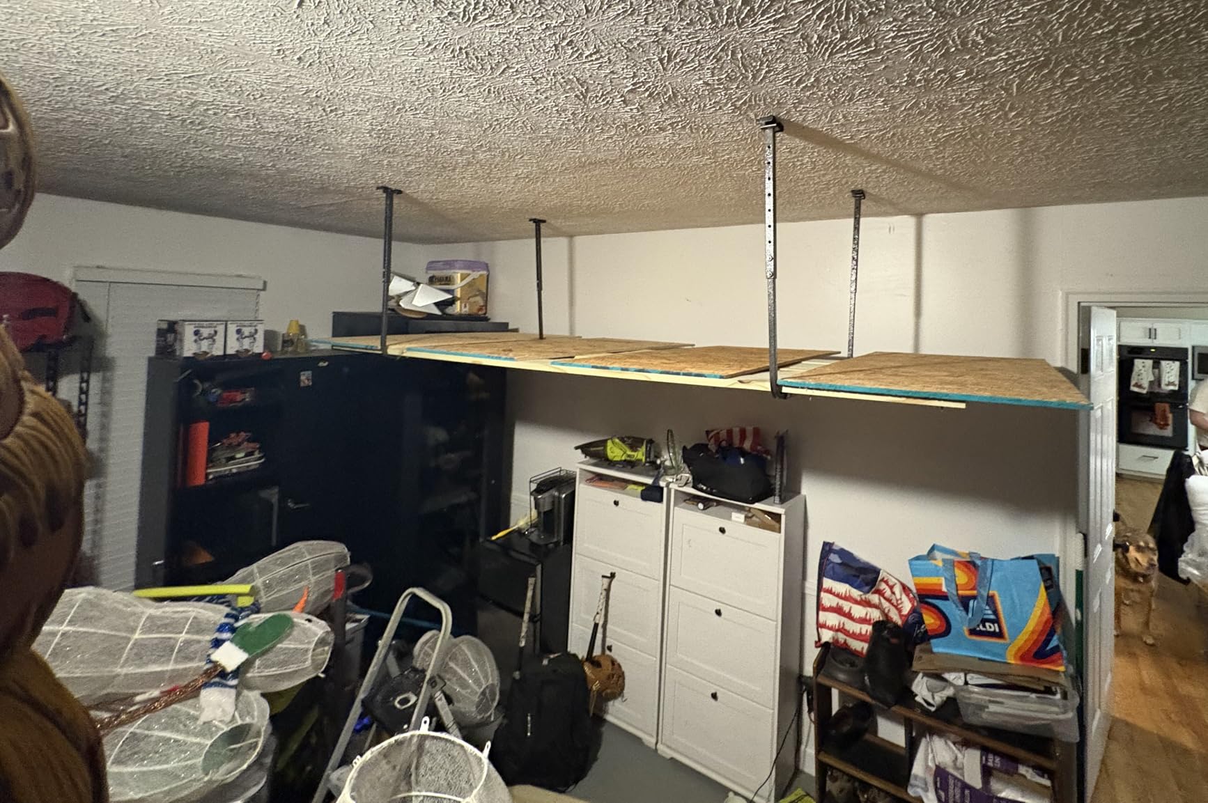 HyLoft Adjustable Garage Ceiling Mount Storage Rack Kit, Ceiling Shelving Mounts, 34 in. x 26 in., 80844-10, Hammertone customer photo 1