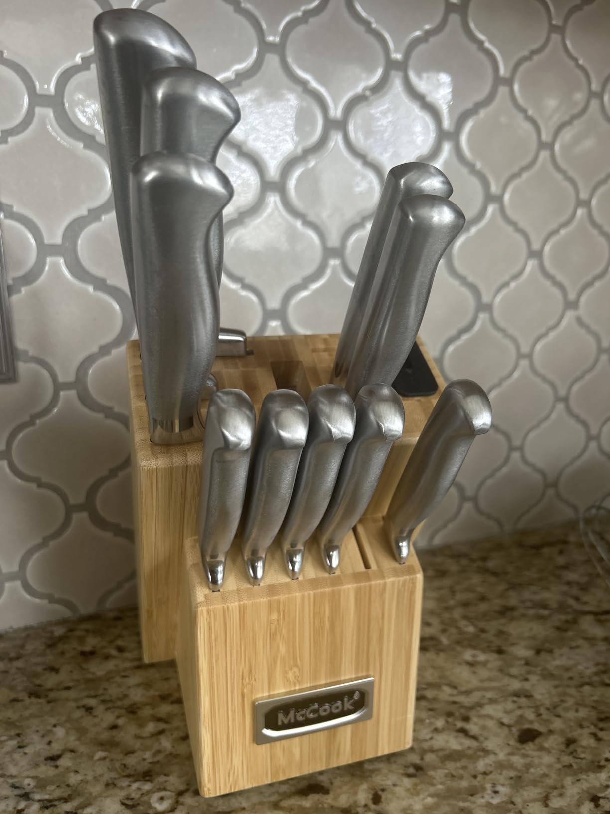 McCook Knife Set, German Forged Stainless Steel, 15 PC with Built-in Sharpener customer photo 2