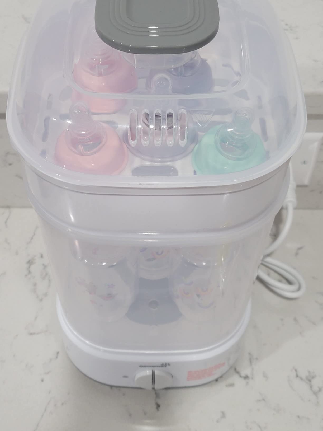 GROWNSY Electric Baby Bottle Sterilizer with 8-Minute Fast Sterilization | Fits 5 Bottles and Breast Pump Parts, 3 Modular Modes for Home or Travel Use, Prevents Secondary Pollution, White customer photo 2