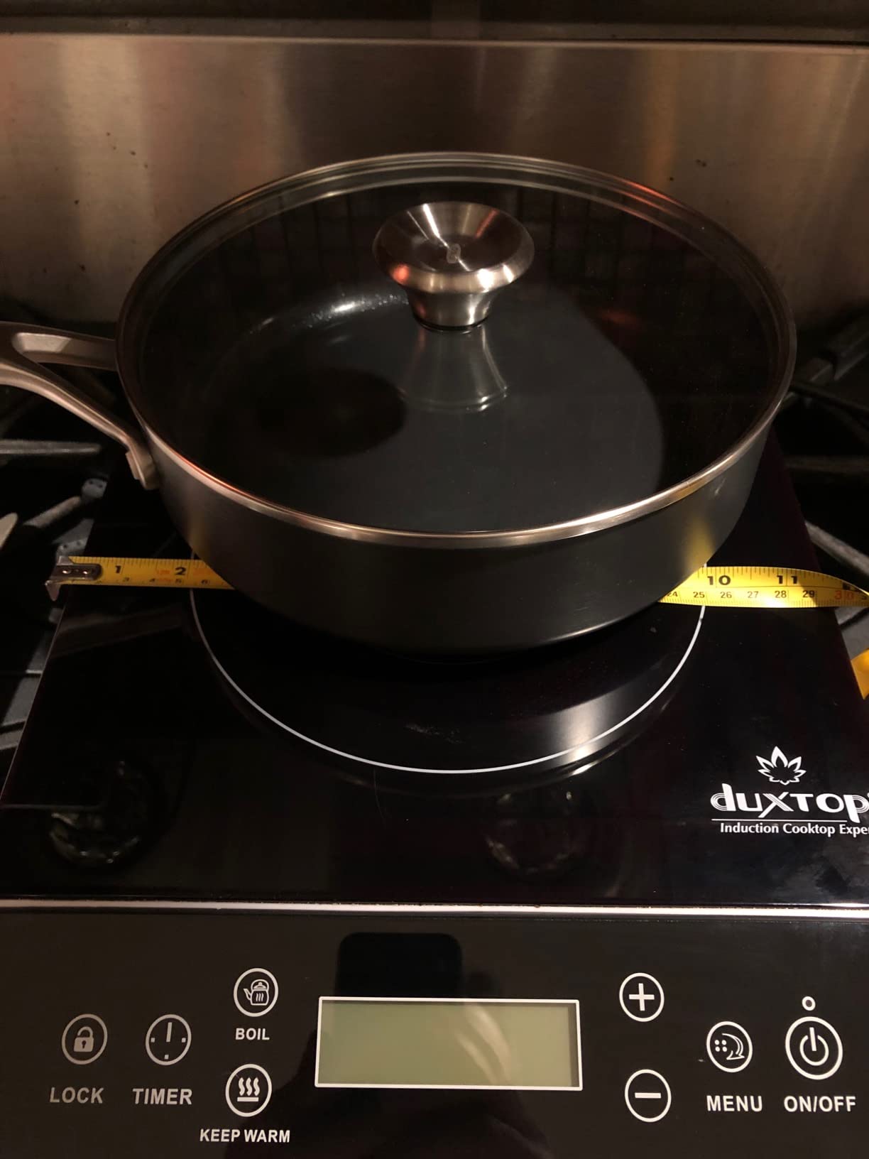 Professional 3QT Saute Pan Jumbo Cooker with Lid, Hard Anodized Ceramic Nonstick Cookware PFAS-Free, Stainless Steel, Induction Suitable, Diamond Reinforced Coating Dishwasher and Oven Safe, Black customer photo 2